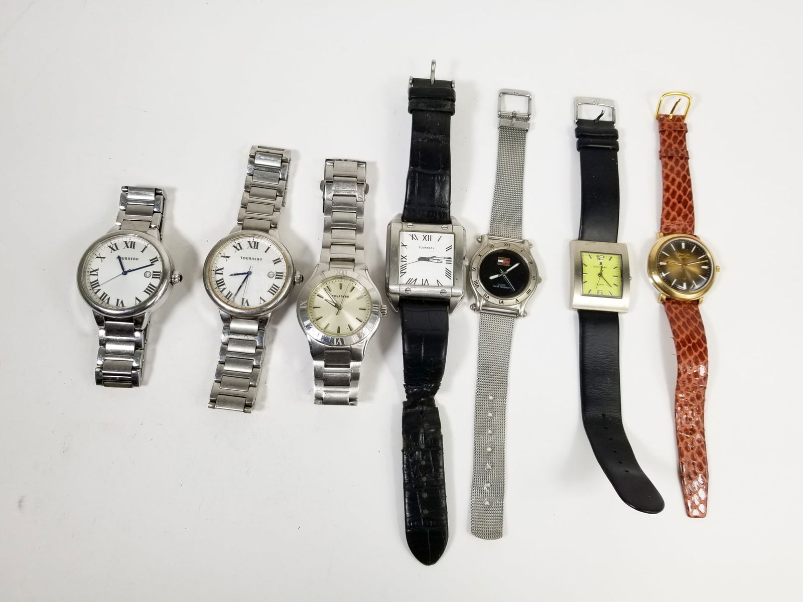 Assorted Wrist Watches: Assorted Wrist Watches: Tourneau - Tommy Hilfiger - Bulova Accutron - and more Literature Brooks Auction is not responsible for outbids. Questions? Call the office at (856) 694-2960 or email us direc