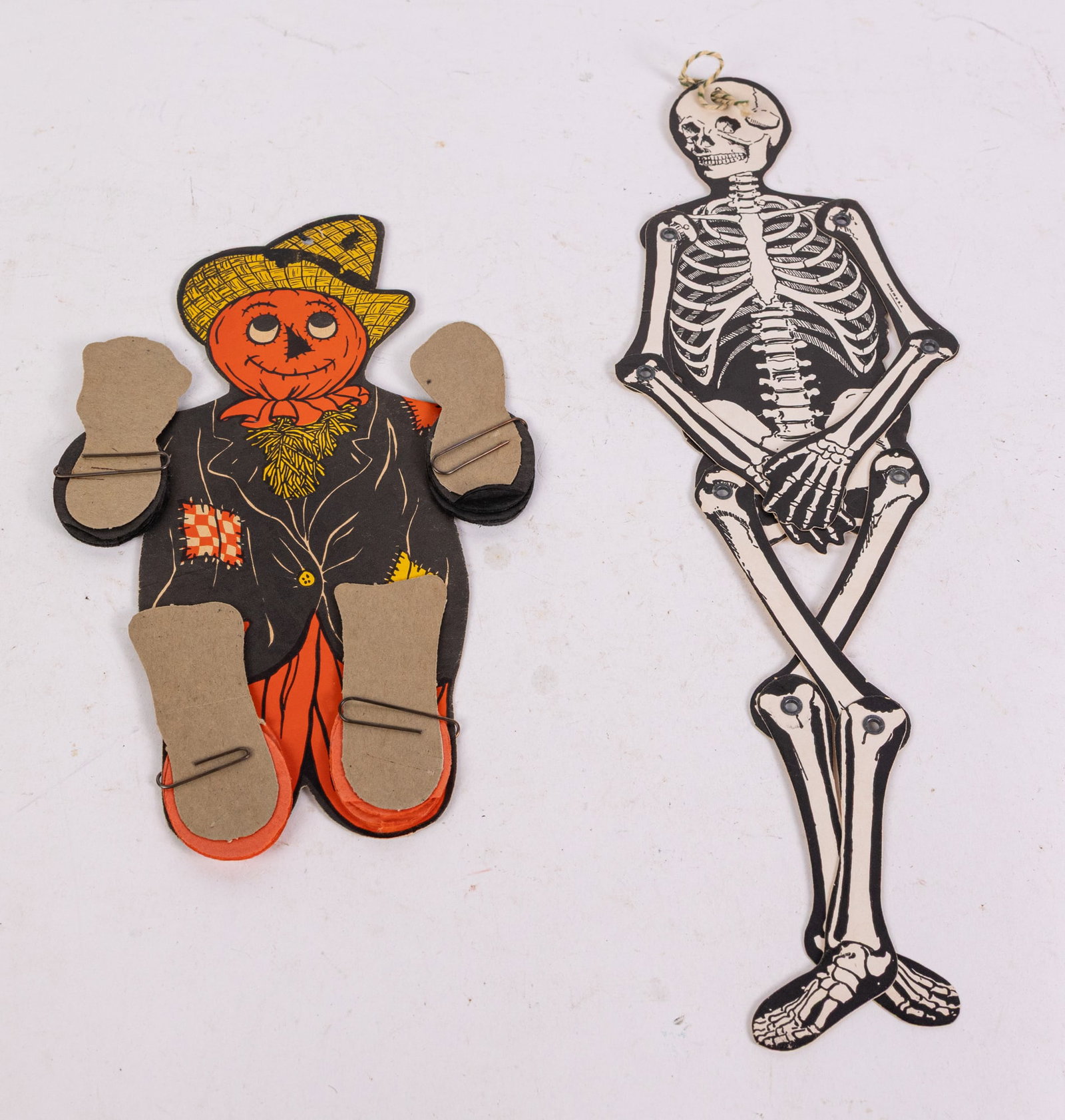 Vintage Halloween Die Cut Decorations ft Beislte Honeycomb Dancer & Jointed Skeleton (1 of 5)