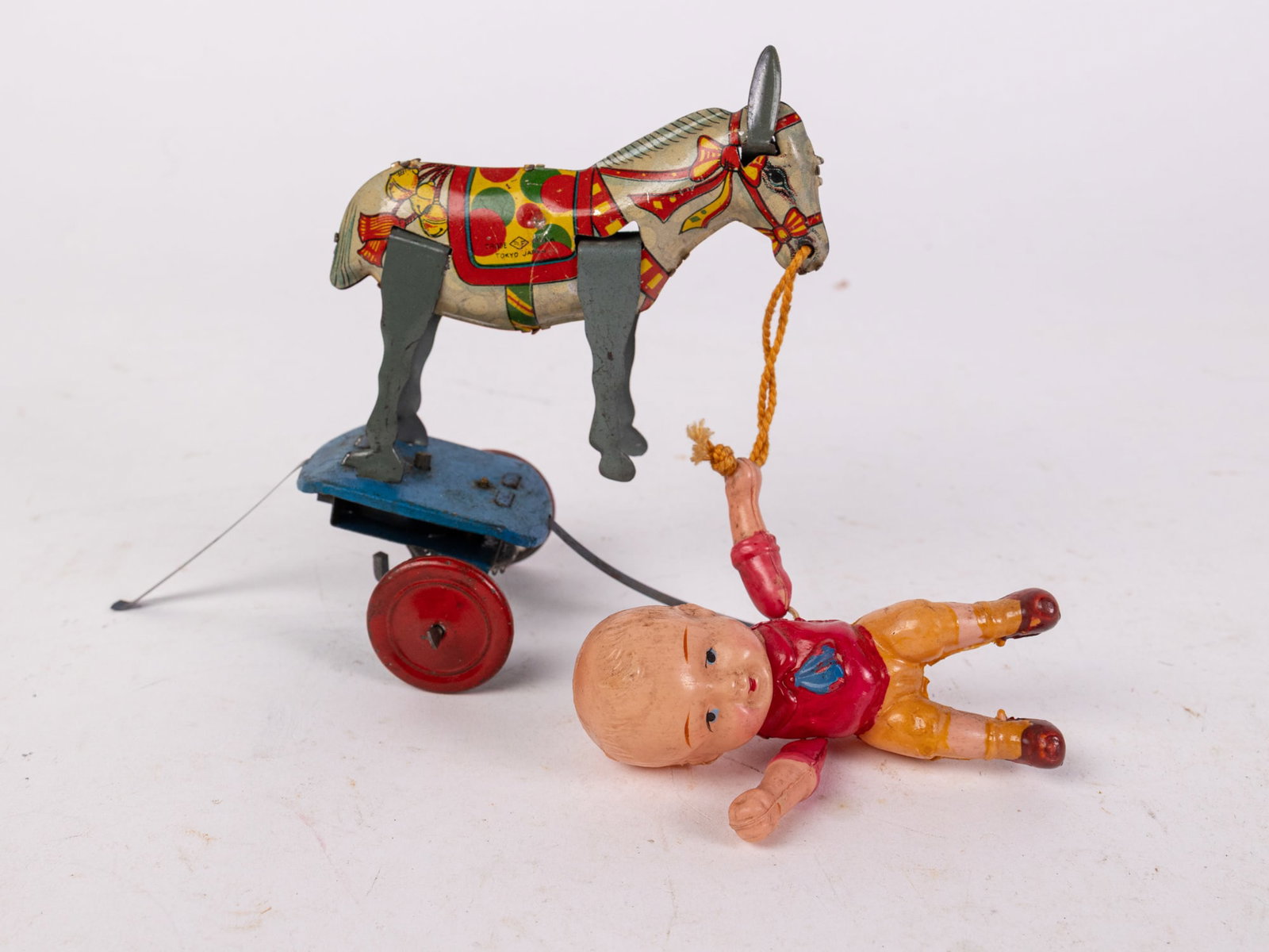 Japan Wind-Up Celluloid Boy on Horse (1 of 5)