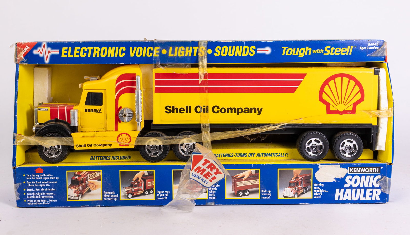 Kenworth Bully L Shell Oil Company Sonic Hauler: Kenworth Bully L Shell Oil Company Sonic Hauler Size 22" x 4.5" x 9.5" Literature Brooks Auction is not responsible for outbids. Questions? Call the office at (856) 694-2960 or email us directly at