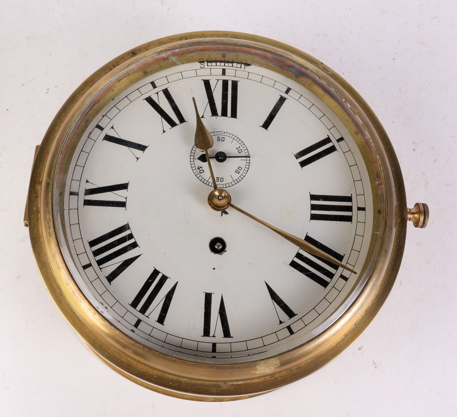 Antique Brass Wall Mounted Ship's Clock (1 of 4)