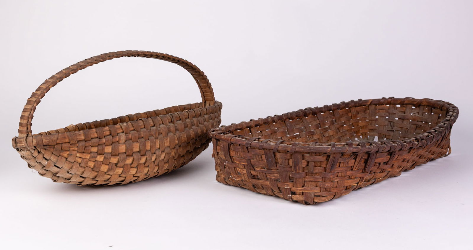 Pair of Large Antique Primitive Splint Baskets (1 of 4)