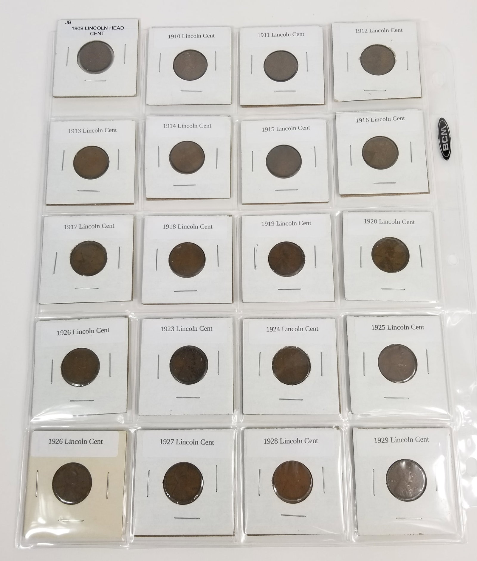 Lincoln Cents 1909 to 1929: Lincoln Cents 1909 to 1929 Literature Brooks Auction is not responsible for outbids. Questions? Call the office at (856) 694-2960 or email us directly at info@brooks.auction. • Please read descr