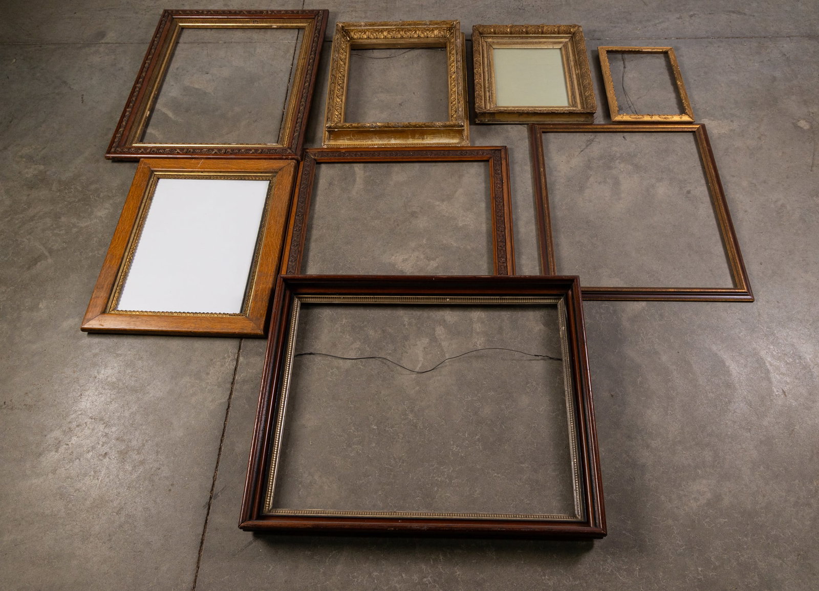 Lot of Assorted Antique Victorian Gold Toned and Wood Frames (1 of 6)