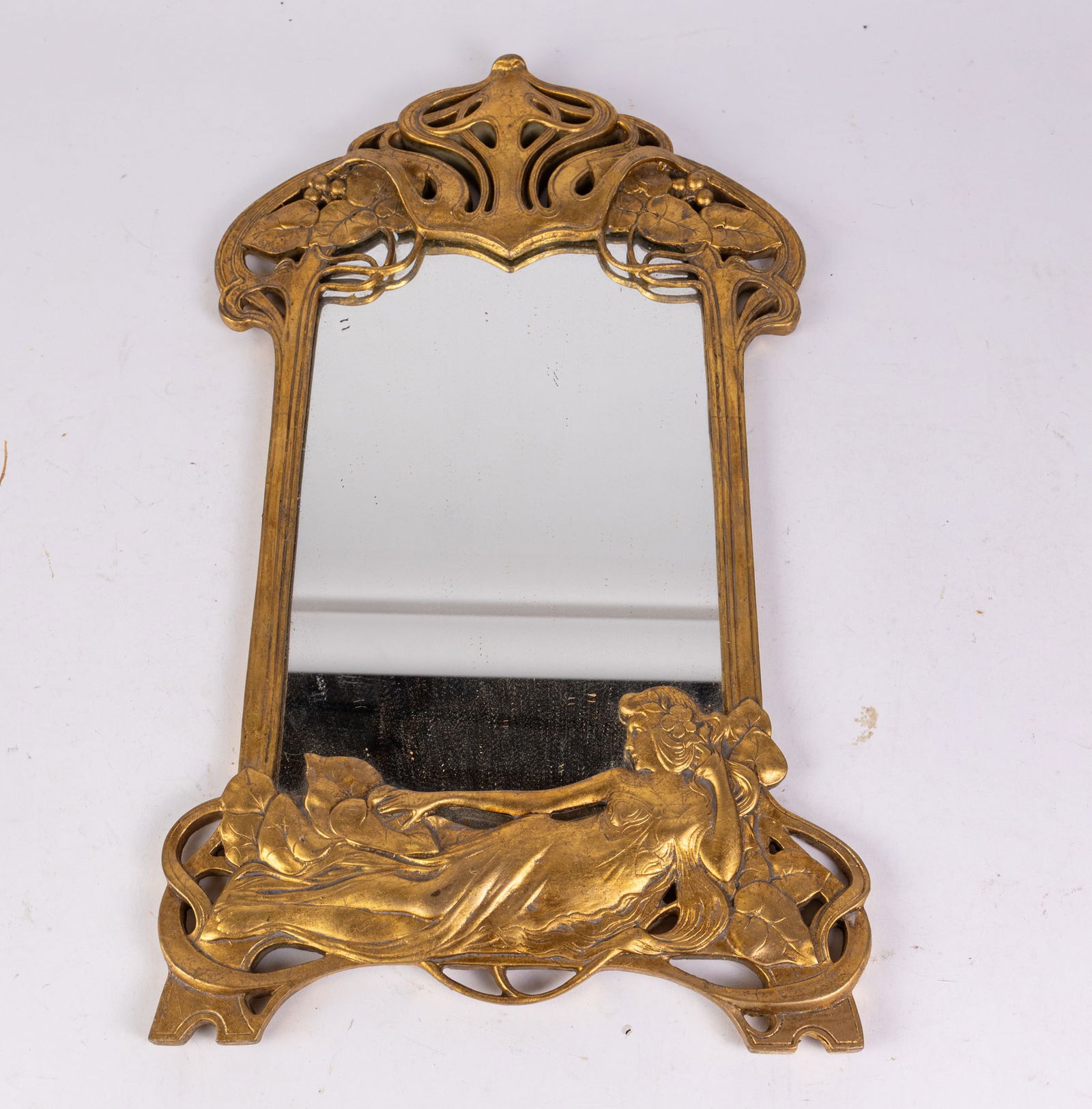 Gold Art Nouveau Figural Wall Mirror (1 of 4)
