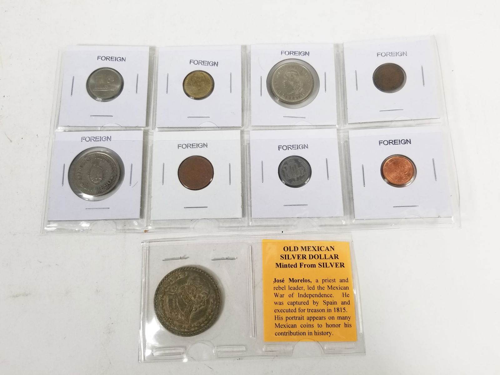 Mexican Silver Dollar and Assorted Foreign Coins (1 of 4)