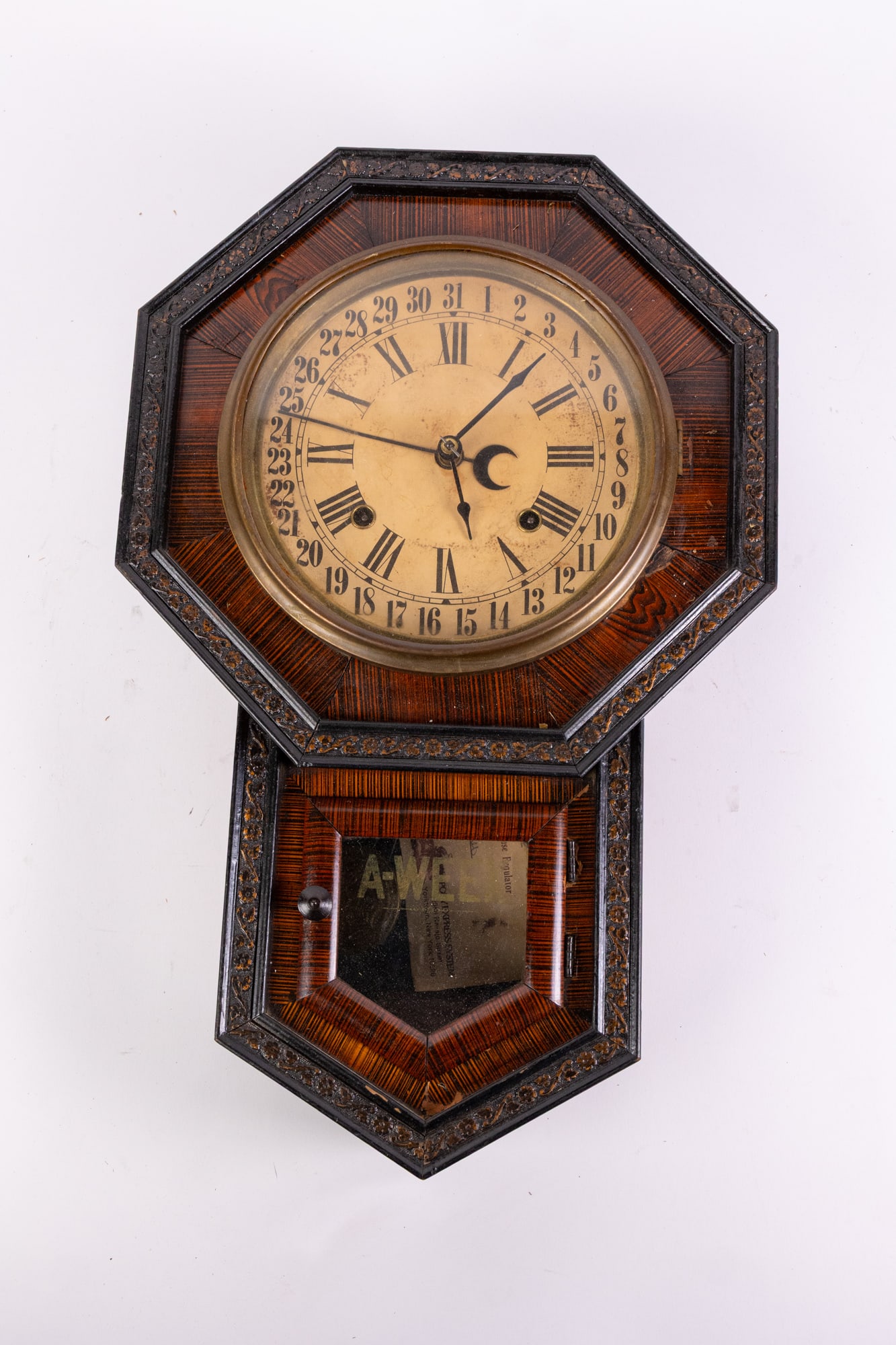 Antique School House Star Drop Regulator Wall Clock: Antique School House Star Drop Regulator Wall Clock Size 19" x 12" x 4.5" Literature Brooks Auction – Online Auction Terms & Conditions ————————&#