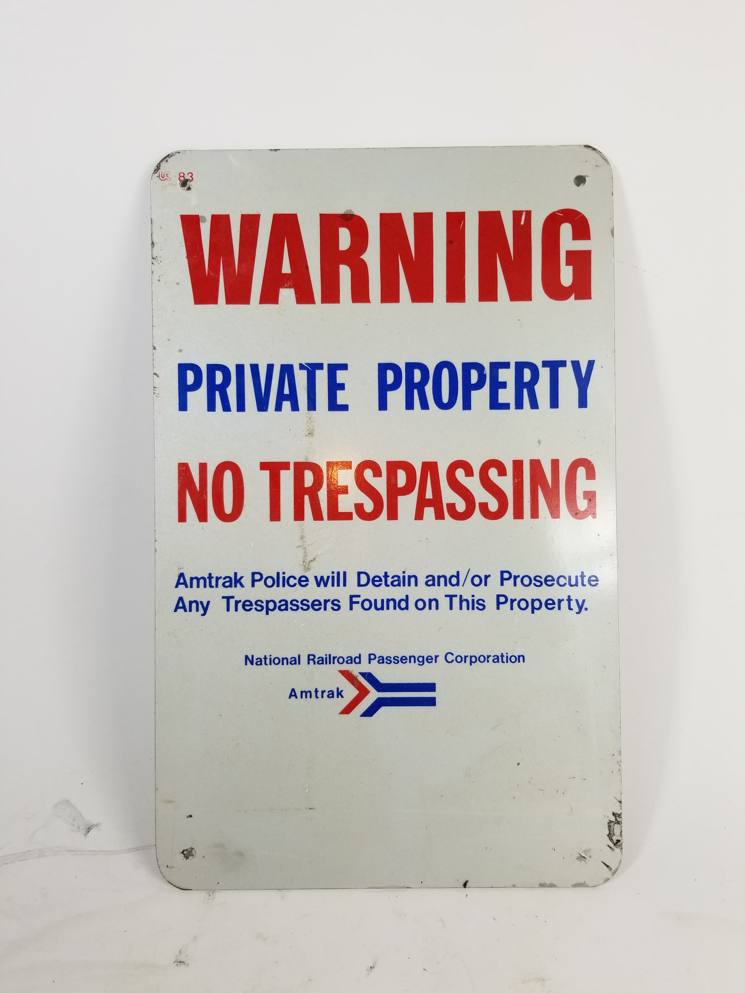 Amtrak Private Property No Tresspassing Sign: Amtrak Private Property No Tresspassing Sign Size 16" x 10" Literature Brooks Auction – Online Auction Terms & Conditions ——————————&#