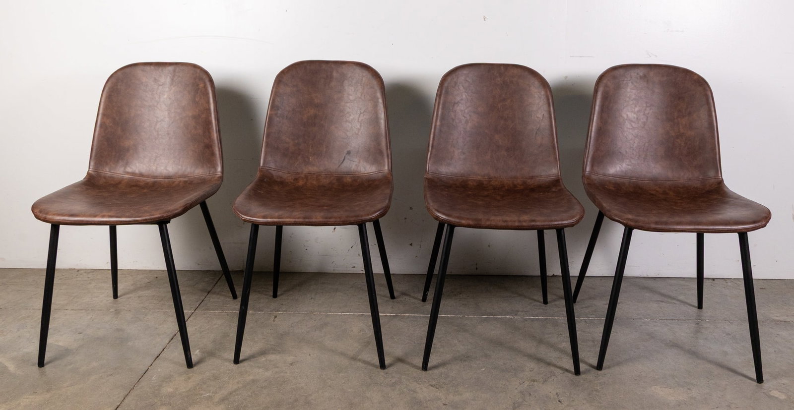 Set of Four Mid Century Modern Style Brown Chairs: Set of Four Mid Century Modern Style Brown Chairs Literature Brooks Auction – Online Auction Terms & Conditions ———————————̵
