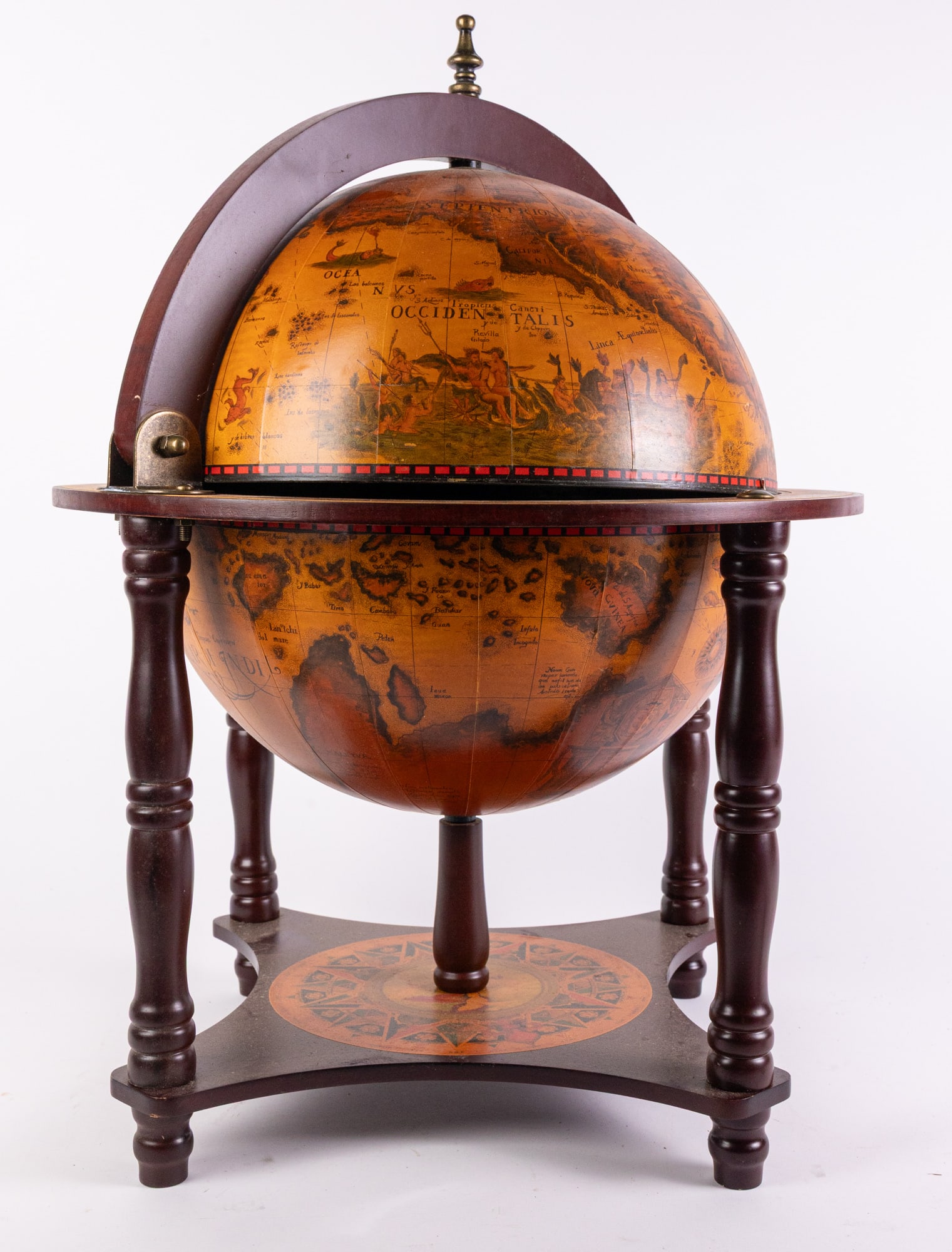 Antique Style Contemporary Globe Table Top Bar Storage (1 of 3)