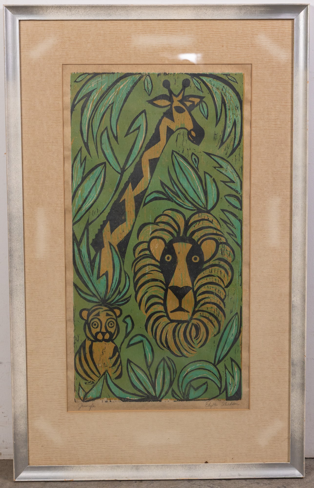 Edythe Shedden "Jungle" Framed Lithograph: Edythe Shedden "Jungle" Framed Lithograph Size 33" x 20" Literature Brooks Auction – Online Auction Terms & Conditions ——————————̵