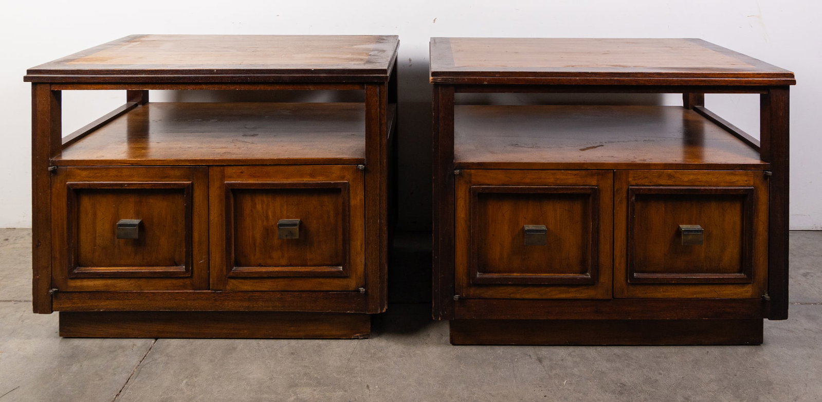 Pair of 20th Century Modern Night Stands: Pair of 20th Century Modern Night Stands Size 24" H Literature Brooks Auction – Online Auction Terms & Conditions ———————————