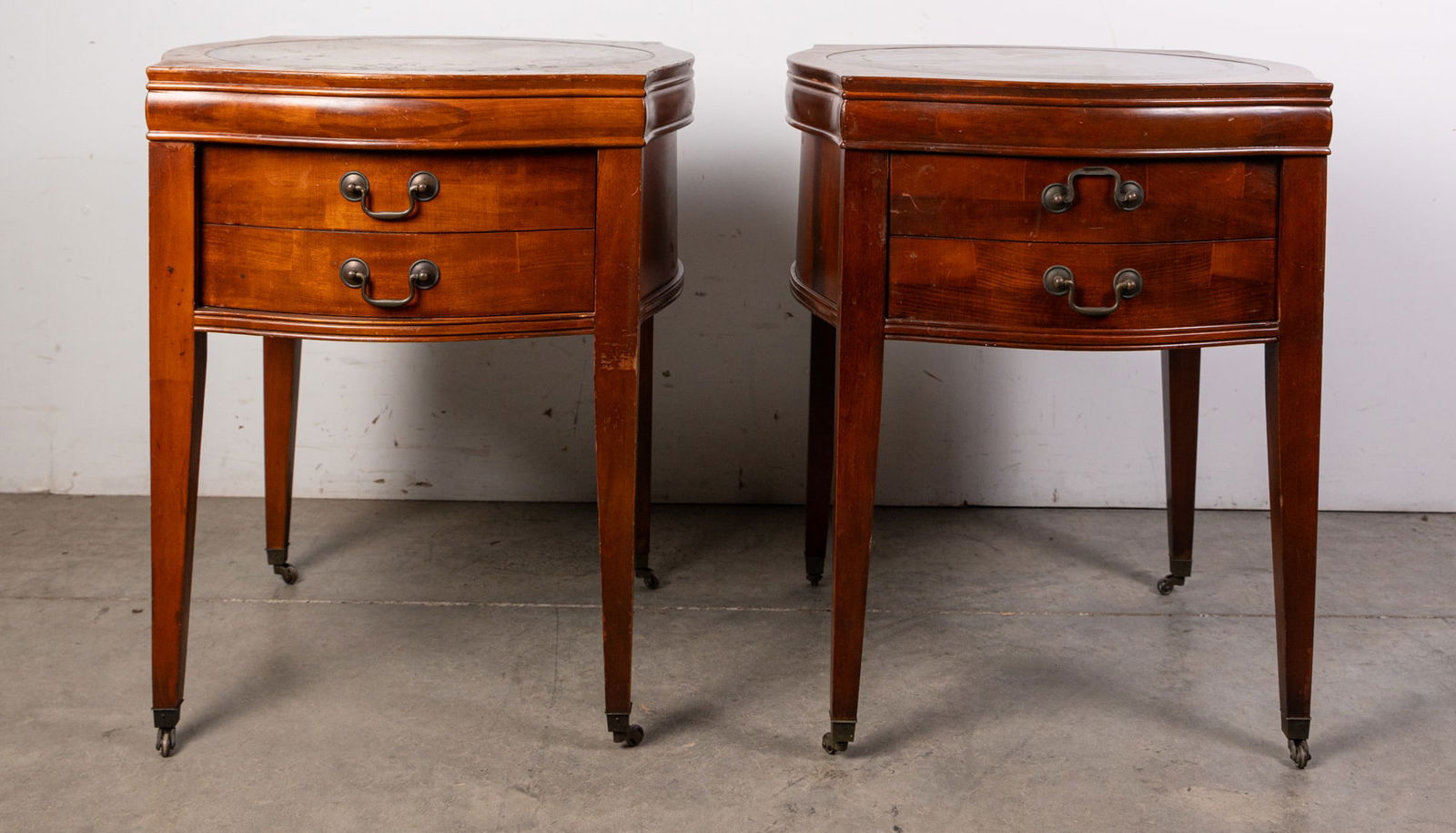 Vintage Leather Top End Tables (1 of 3)