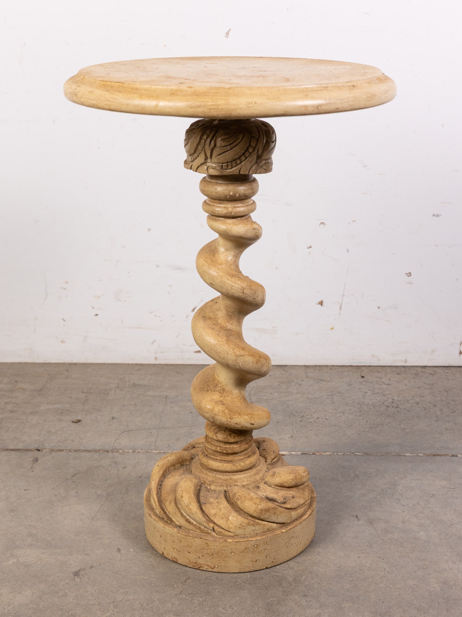 Ornate Ivory Colored Pedastal Stand: Ornate Ivory Colored Pedastal Stand Size 23" 15" x 15" Literature Brooks Auction – Online Auction Terms & Conditions ———————————