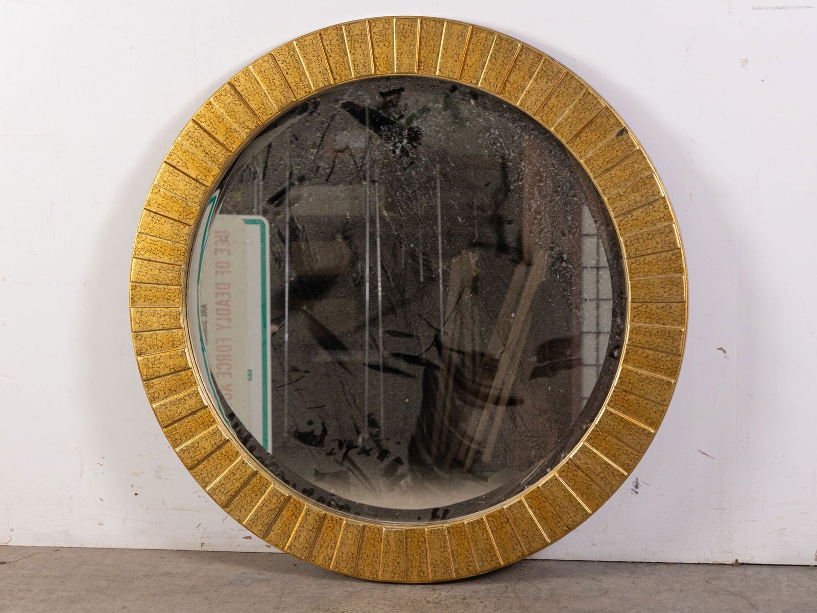Gold Toned Medallion Beveled Wall Mirror: Gold Toned Medallion Beveled Wall Mirror Size 34" x 34" Literature Brooks Auction is not responsible for outbids. Questions? Call the office at (856) 694-2960 or email us directly at info@brooks.auc