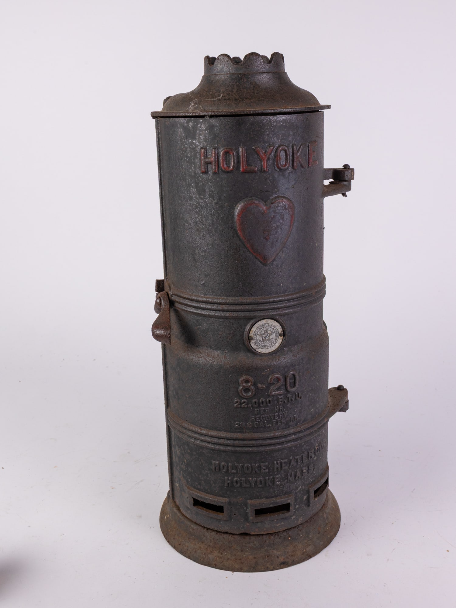 Antique Holyoke Farm Kerosone Cast Iron Water Heater: Antique Holyoke Farm Kerosene Cast Iron Water Heater Size 17" H Literature Brooks Auction is not responsible for outbids. Questions? Call the office at (856) 694-2960 or email us directly at info@br