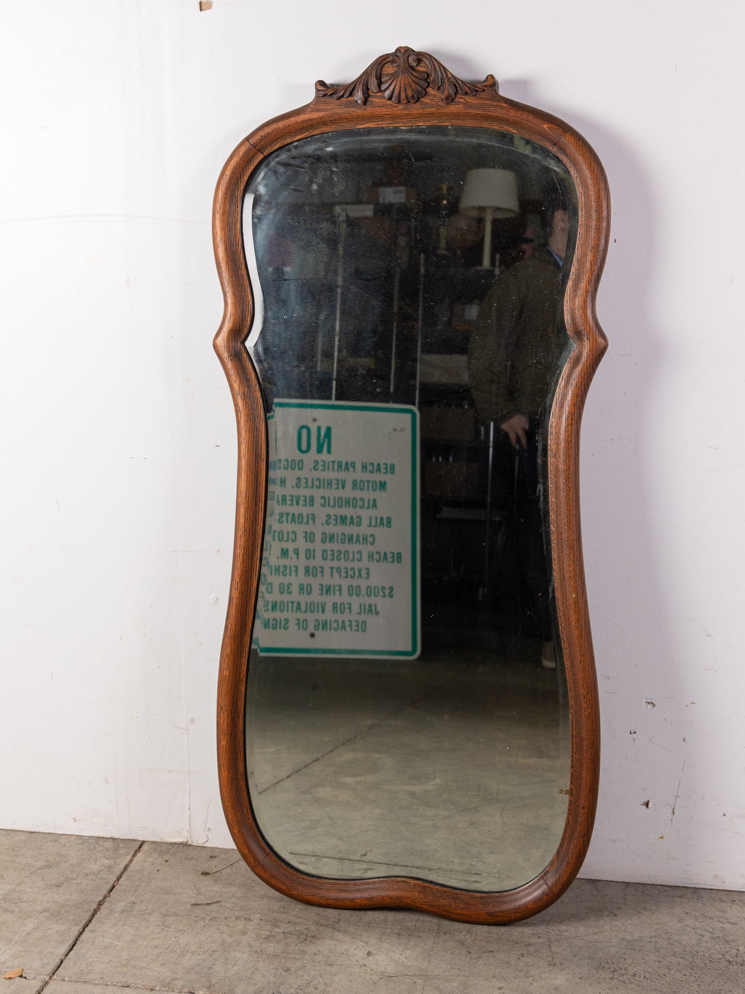 Antique Oak Hand Carved Wall Mirror (1 of 3)