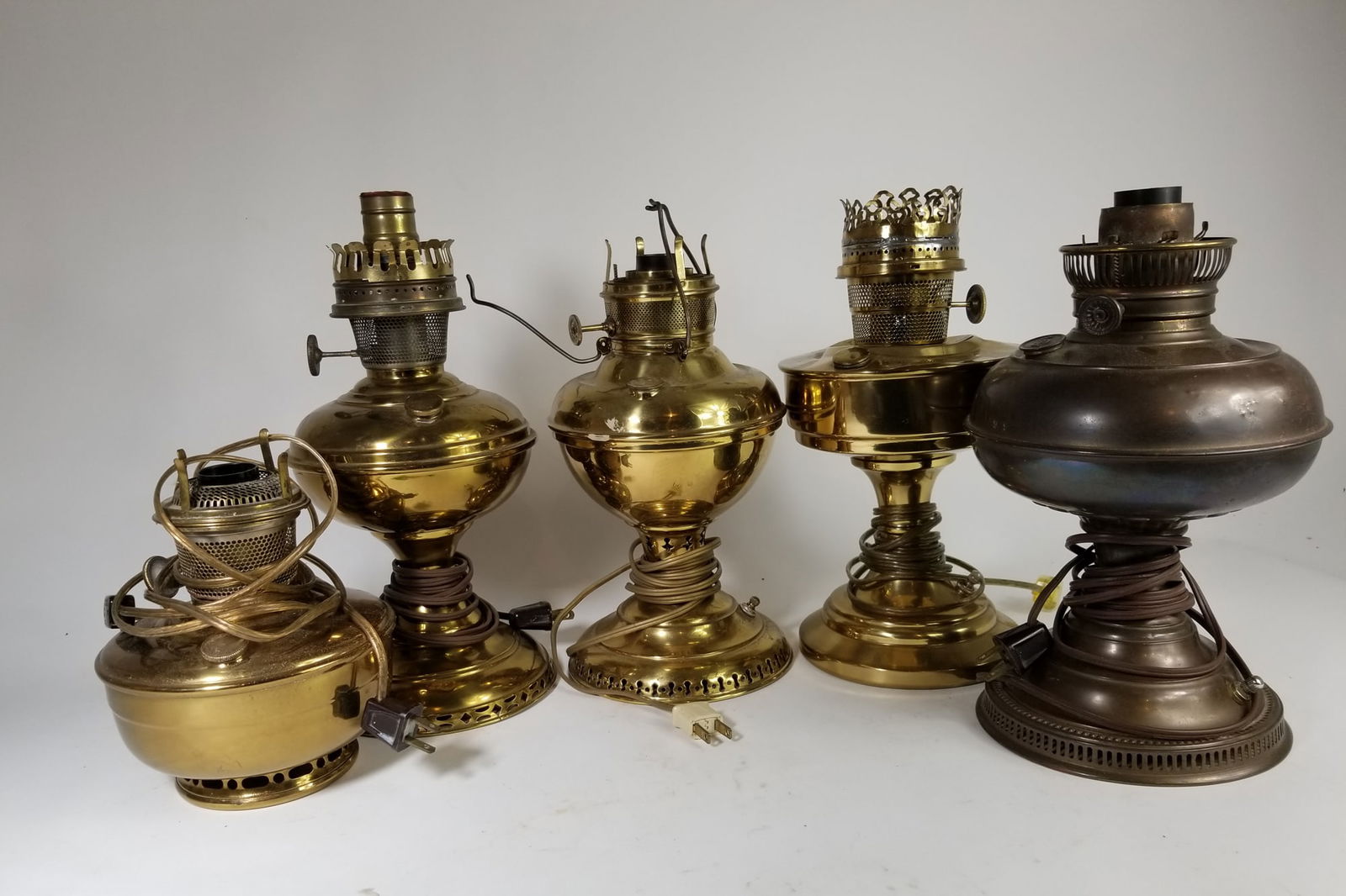 Assorted Vintage Converted Brass Lamps (1 of 6)