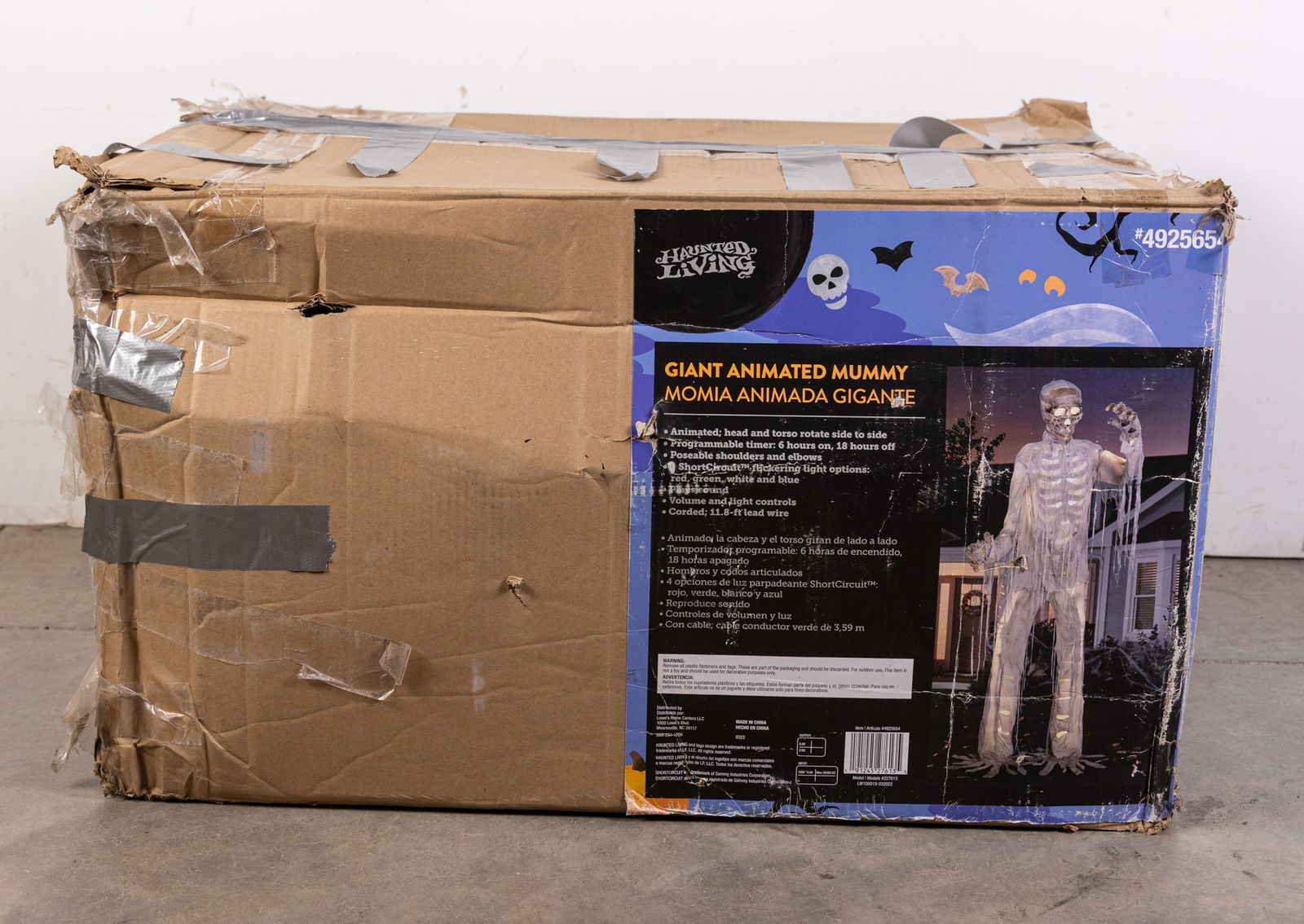 Giant Animated Mummy Halloween Decoration in Box: Giant Animated Mummy Halloween Decoration in Box Size 19" x 30" x 26" Literature Brooks Auction – Online Auction Terms & Conditions —————————