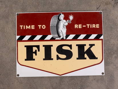 Vintage Reproduction Fisk Tires Porcelain Enamel Sign: Vintage Reproduction Fisk Tires Porcelain Enamel Sign Size 9.5" x 13" Literature Brooks Auction – Online Auction Terms & Conditions —————————