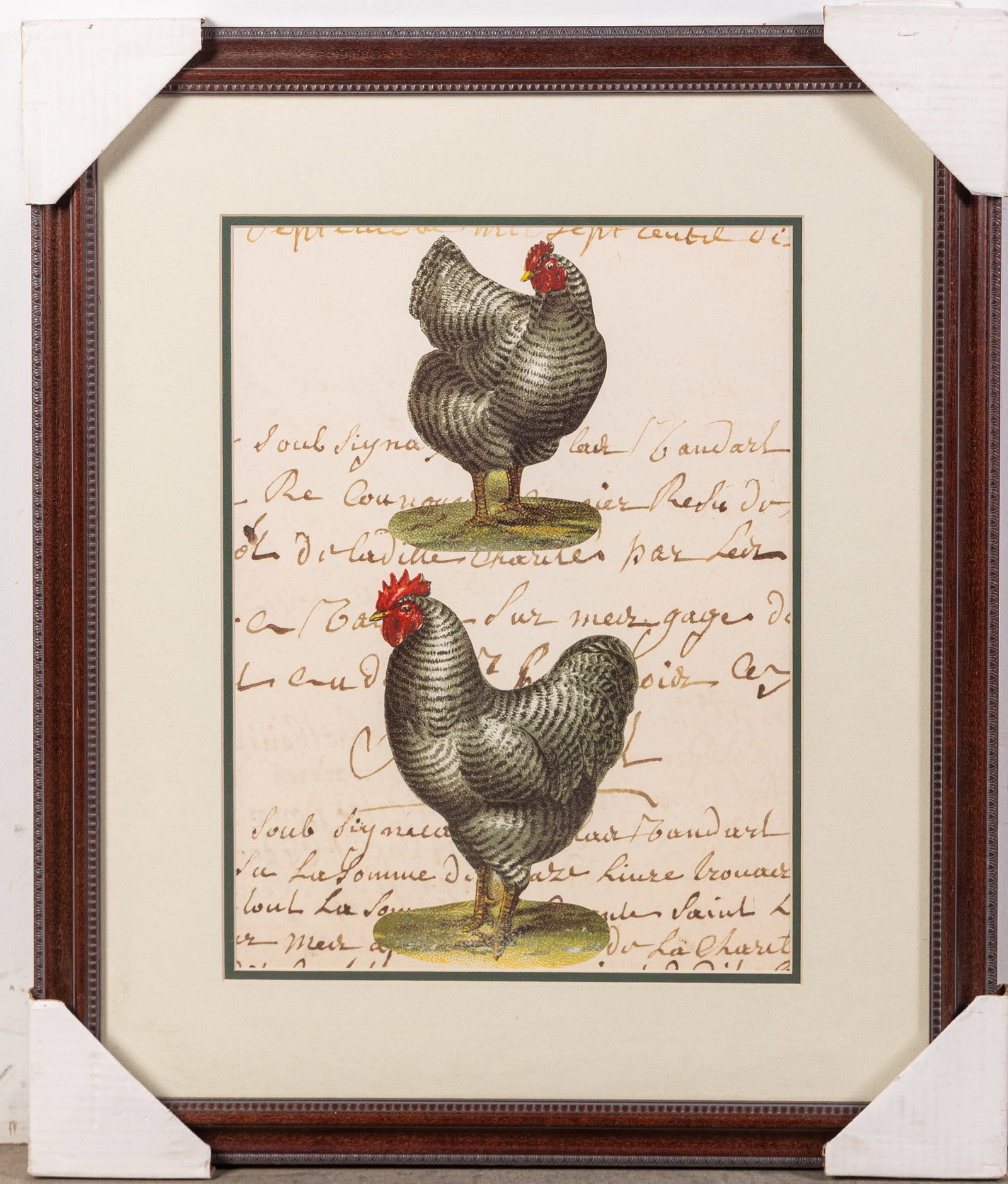 "Barred Plymouth Rocks" By Derian Framed Lithograph: "Barred Plymouth Rocks" By Derian Framed Lithograph Size 22" x 26" Literature Brooks Auction – Online Auction Terms & Conditions —————————&#