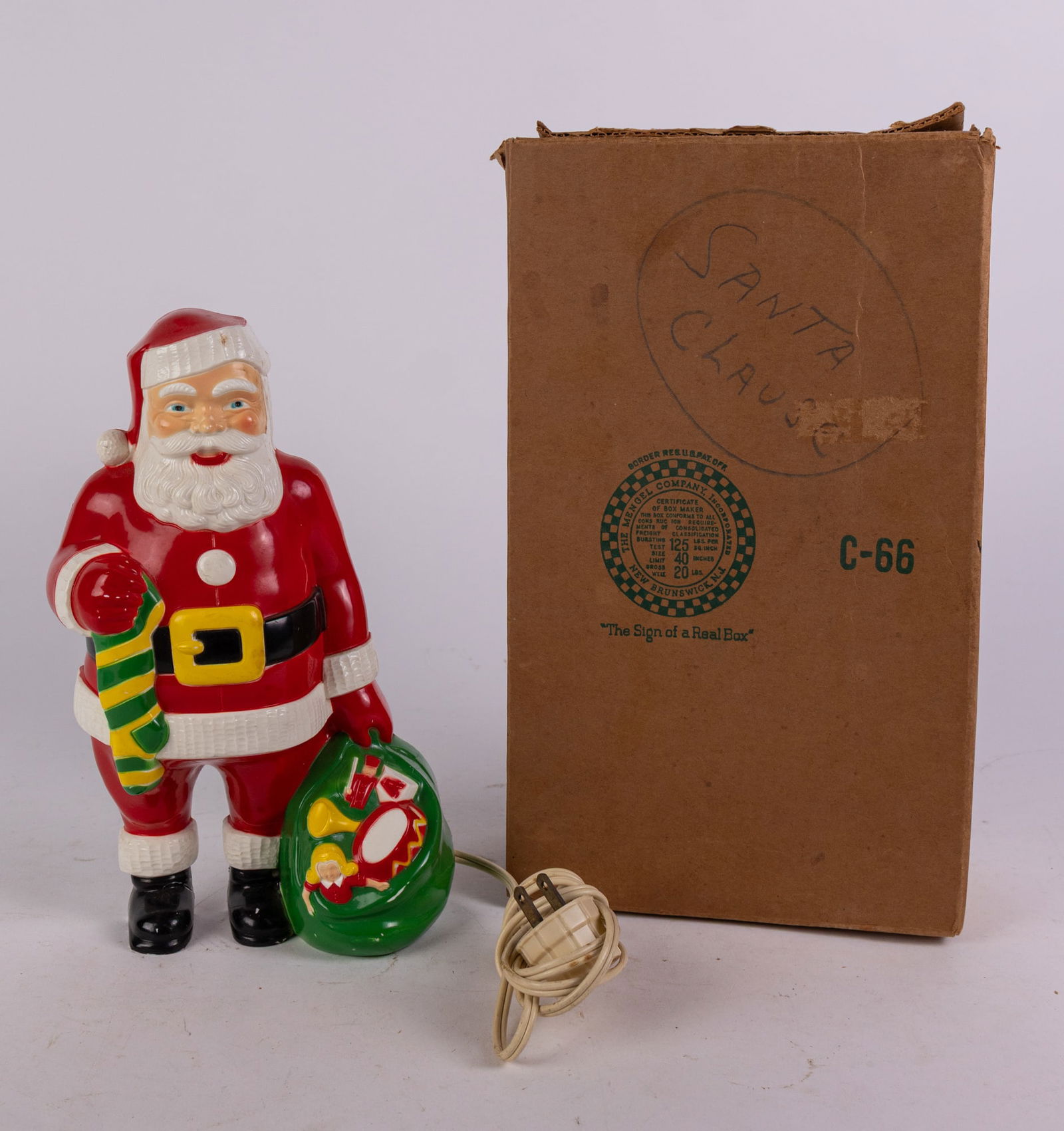 1950's Paramount RayLight Santa Claus Hard Plastic Lighted Decoration: 1950's Paramount RayLight Santa Claus Hard Plastic Lighted Decoration, tested and working! Size 7" x 12" x 12" (box size) Literature Brooks Auction – Online Auction Terms & Conditions —