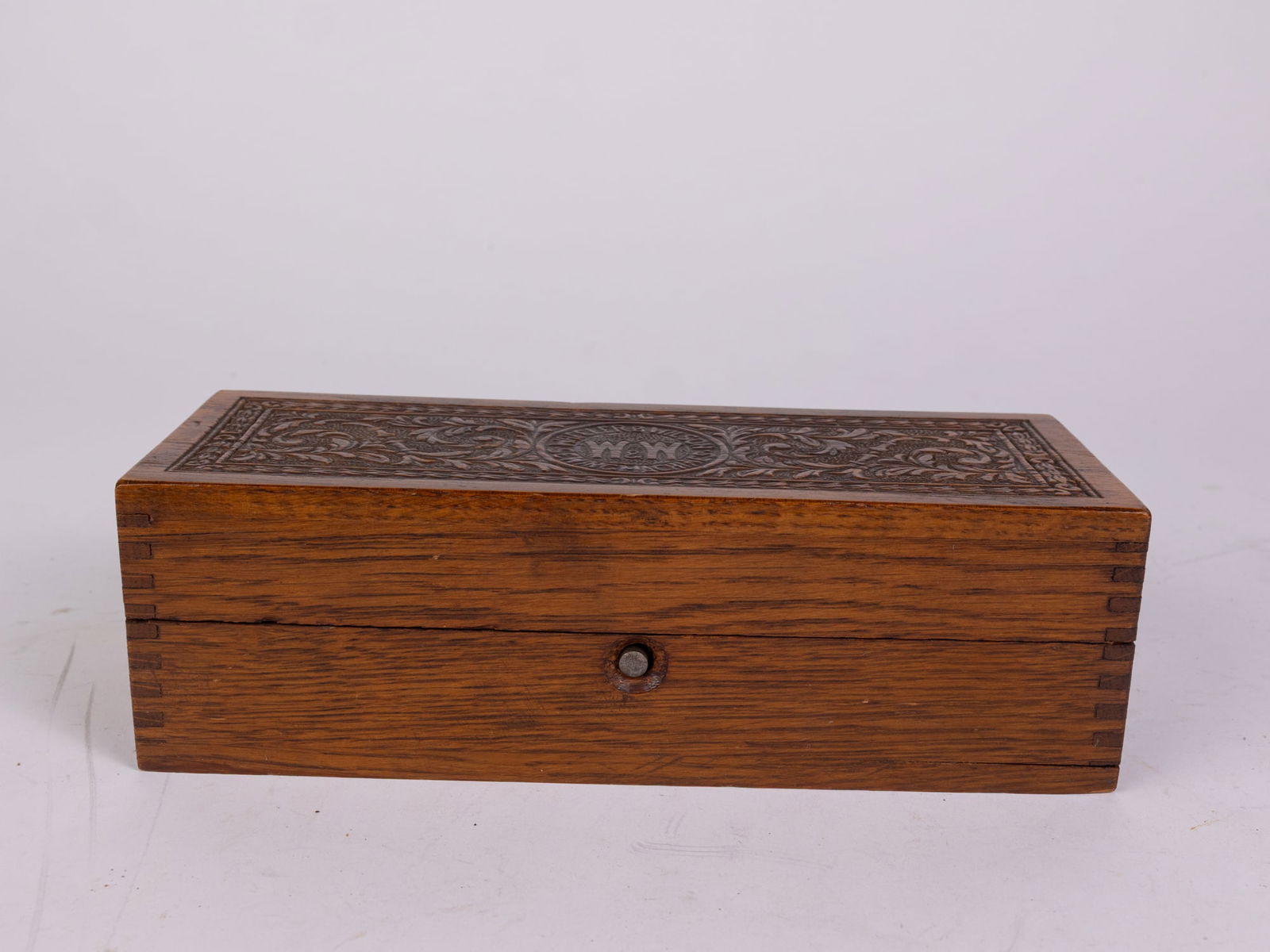 Antique Wheeler & Wilson Ornate Sewing Box w/ Press Button Closure (1 of 5)