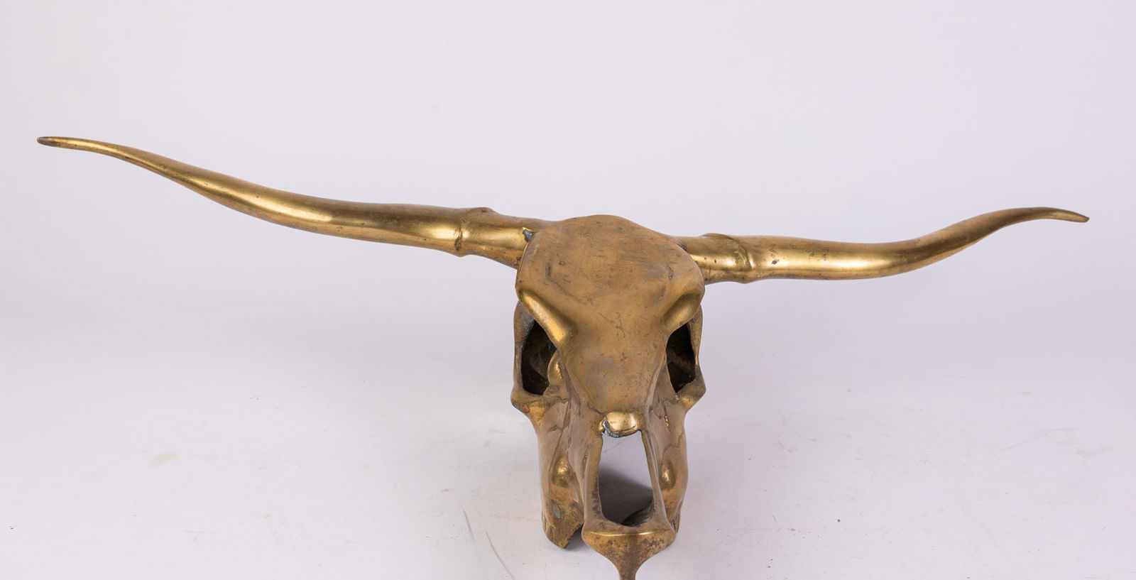 Vintage Brass Texas Longhorn Steer Sculpture (1 of 6)