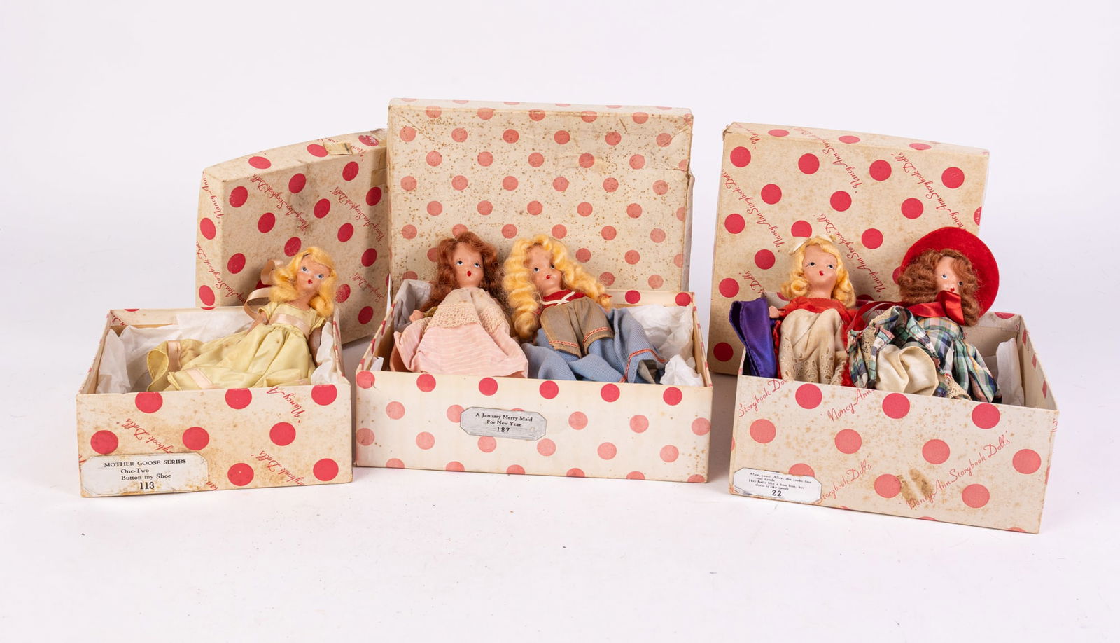 Five Nancy Ann Storybook Dolls in Box (1 of 9)
