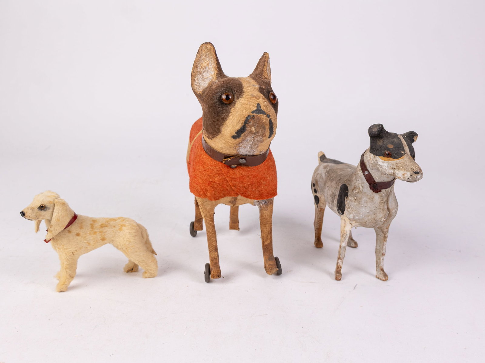 Vintage & Antique Dog Figurines ft. Real Fur Hound w/ Glass Eyes: Vintage & Antique Dog Figurines ft. Real Fur Hound w/ Glass Eyes Size 7" x 12" x 12" Literature Brooks Auction is not responsible for outbids. Questions? Call the office at (856) 694-2960 or email u
