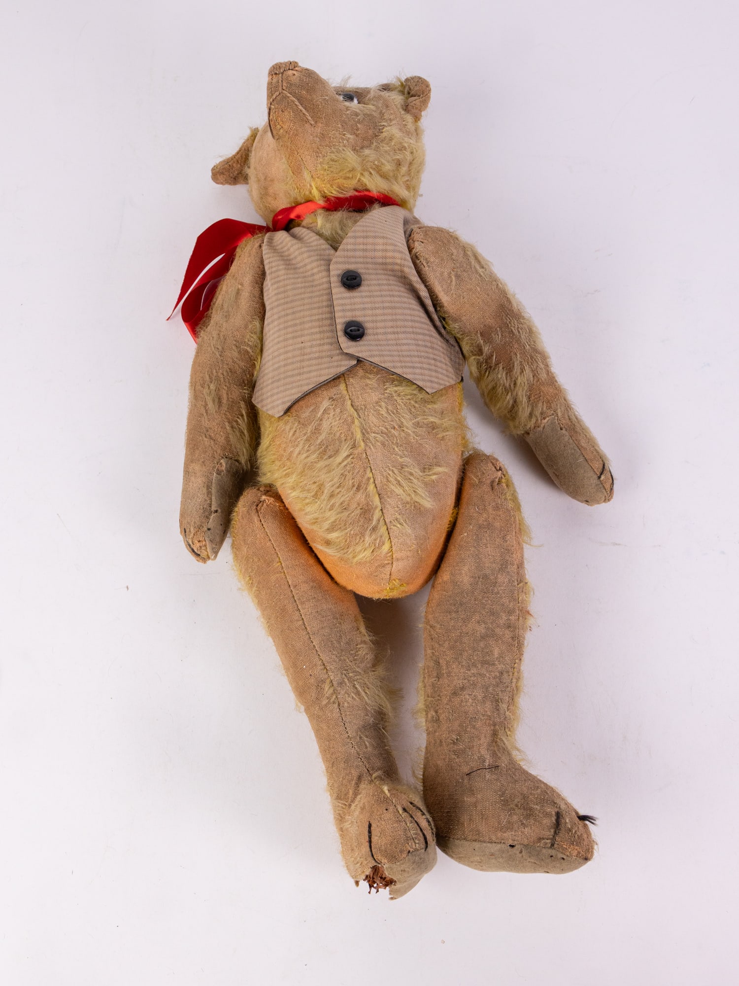 Early Mohair Straw Stuffed Teddy Bear (1 of 6)