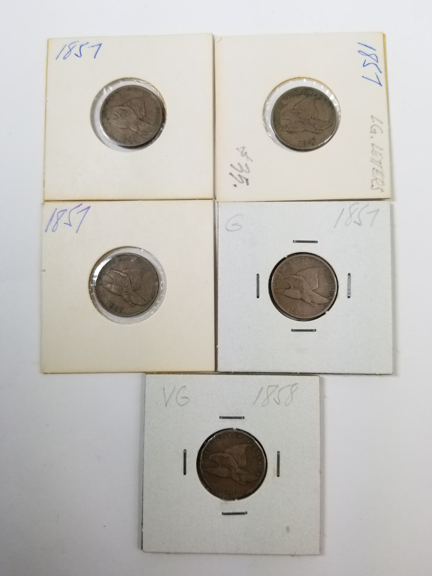 Five Flying Eagle Cents (1 of 6)