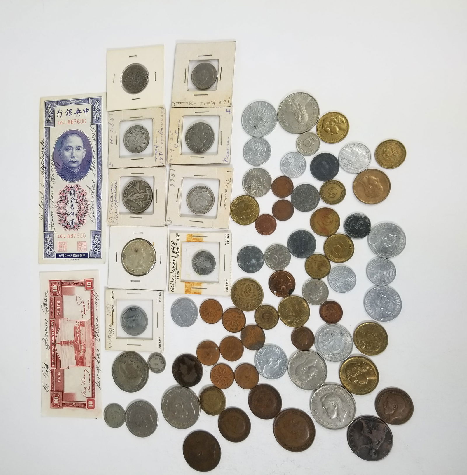 Assortment of Foreign Paper Money and Coins: Assortment of Foreign Paper Money and Coins Literature Brooks Auction – Online Auction Terms & Conditions ————————————R