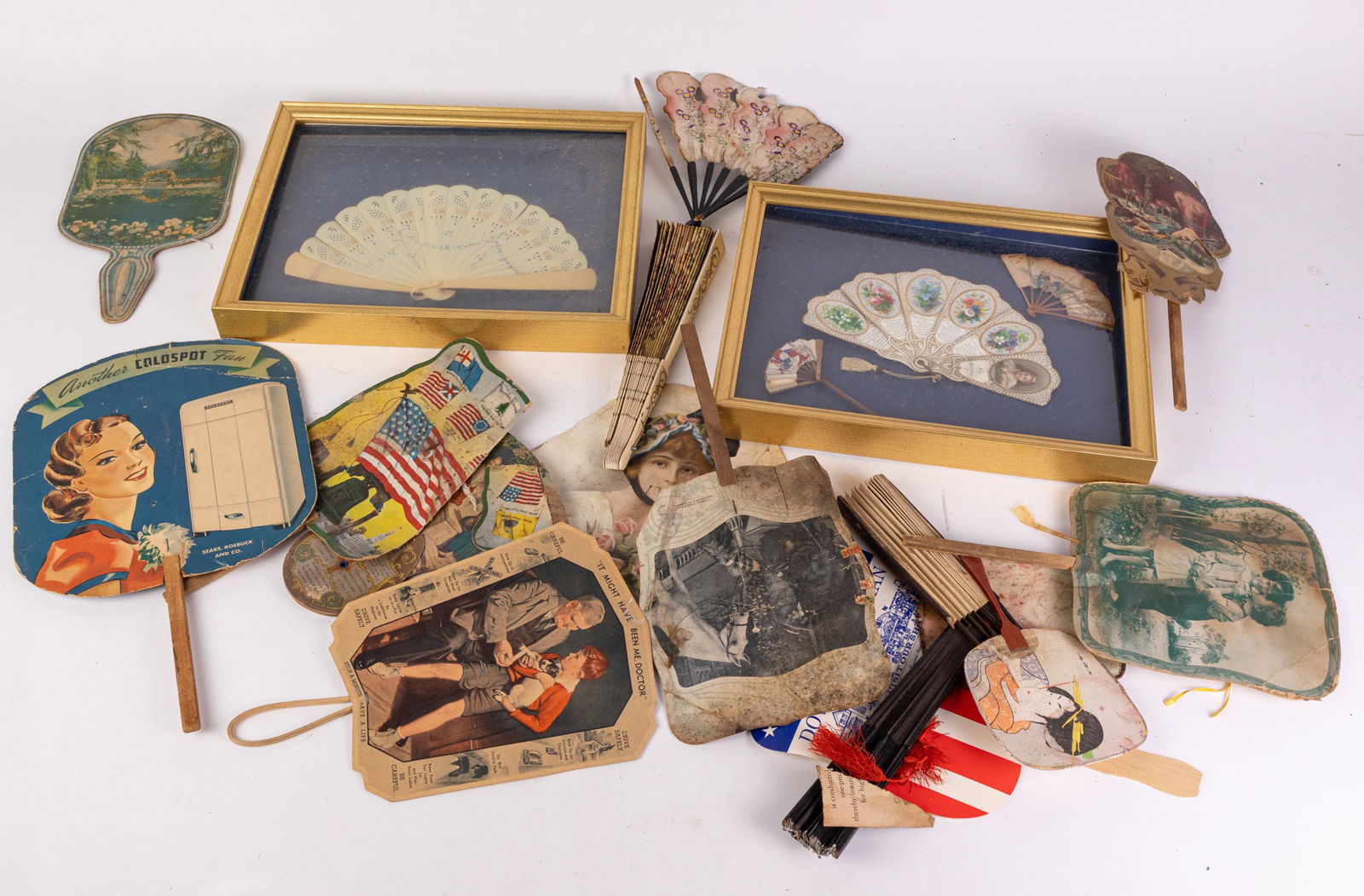 Collection of Antique Fans Featuring Local Advertising (1 of 8)