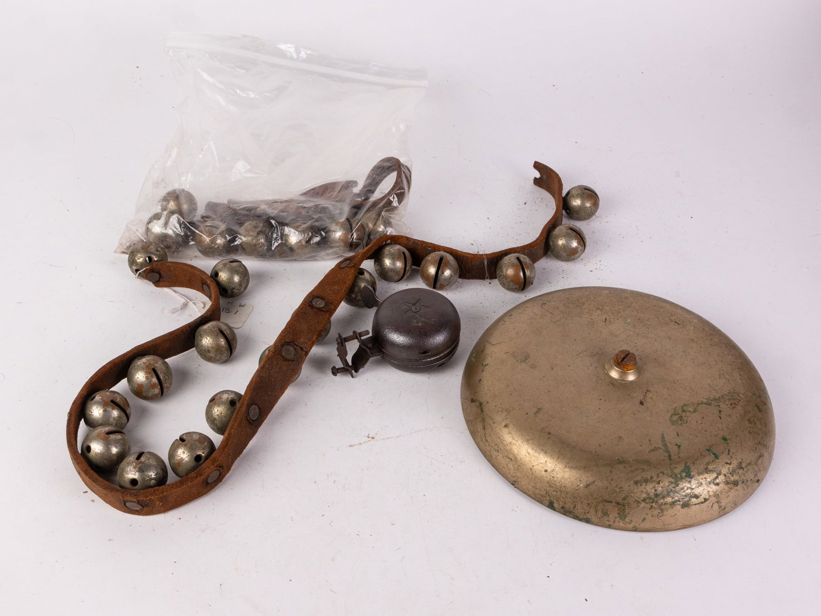 Bell Assortment ft. Antique Leather Strap Sleigh Bells (1 of 11)