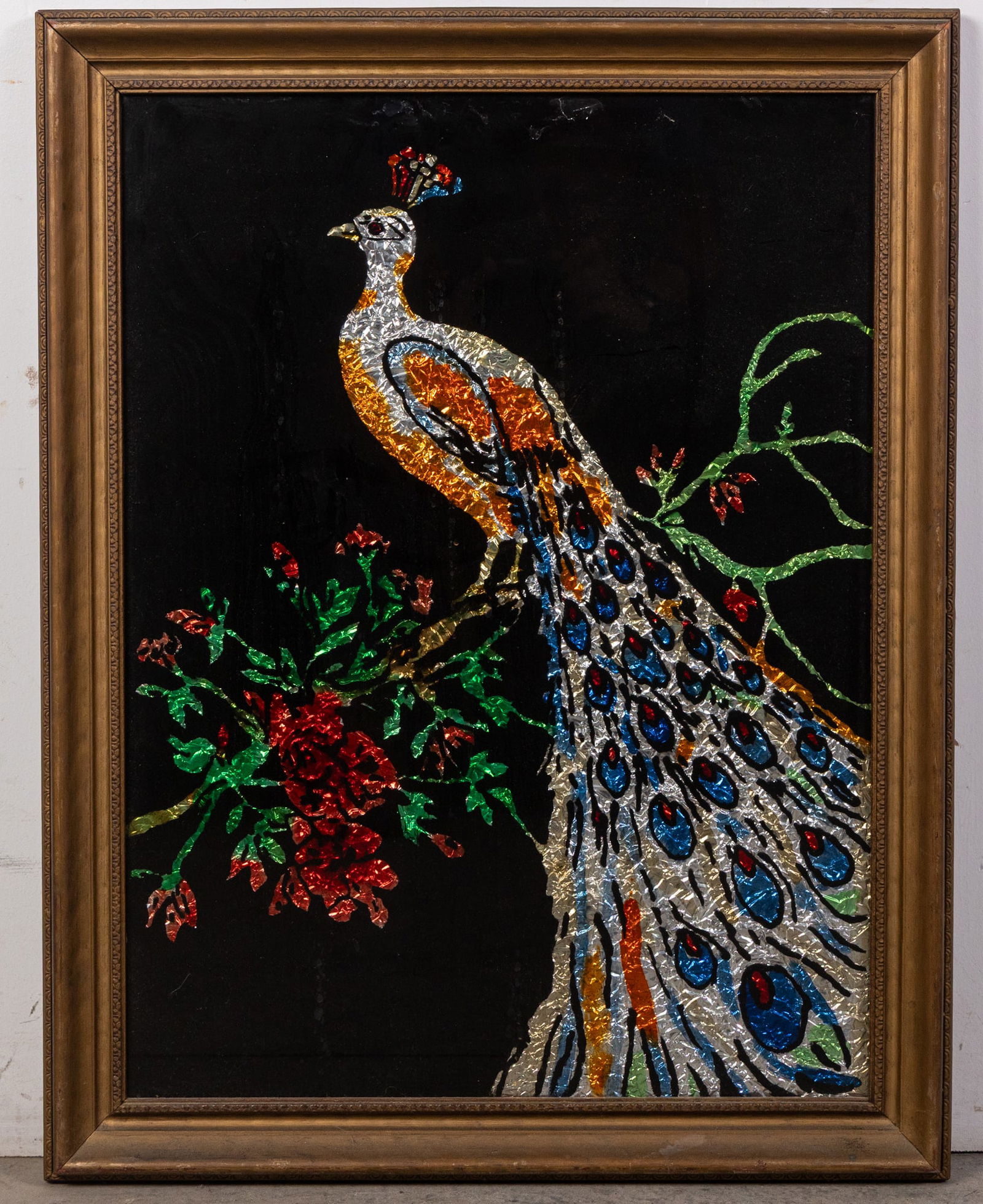 1940's Foil Peacock Wall Art (1 of 4)