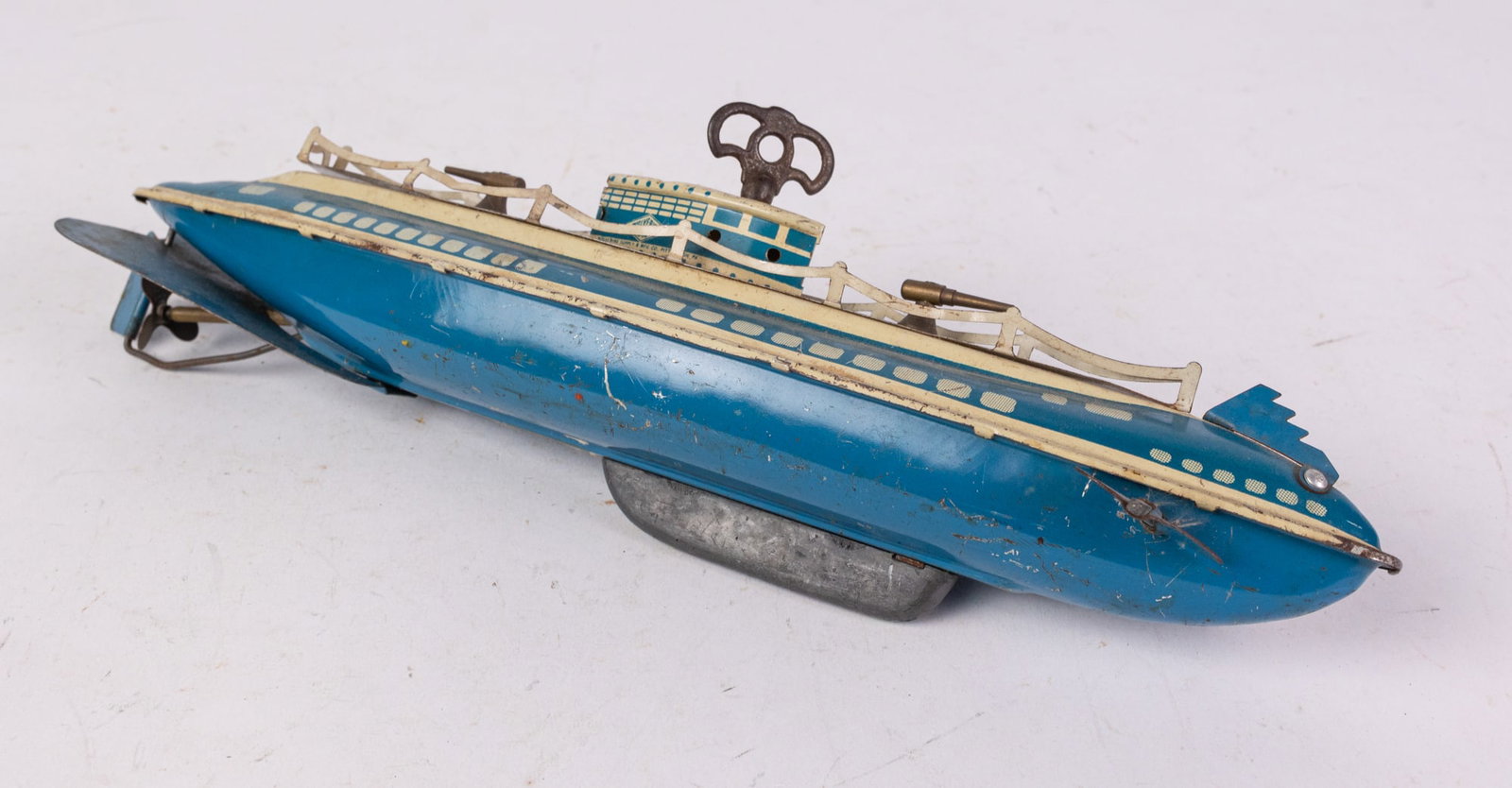 c. 1940's Wolverine Clockwork Tin Litho Submarine Toy (1 of 8)