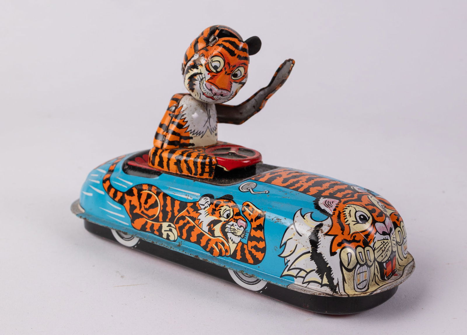 Vintage Marx "Tiger 66" Tin Litho Wind Up Toy Car (1 of 6)