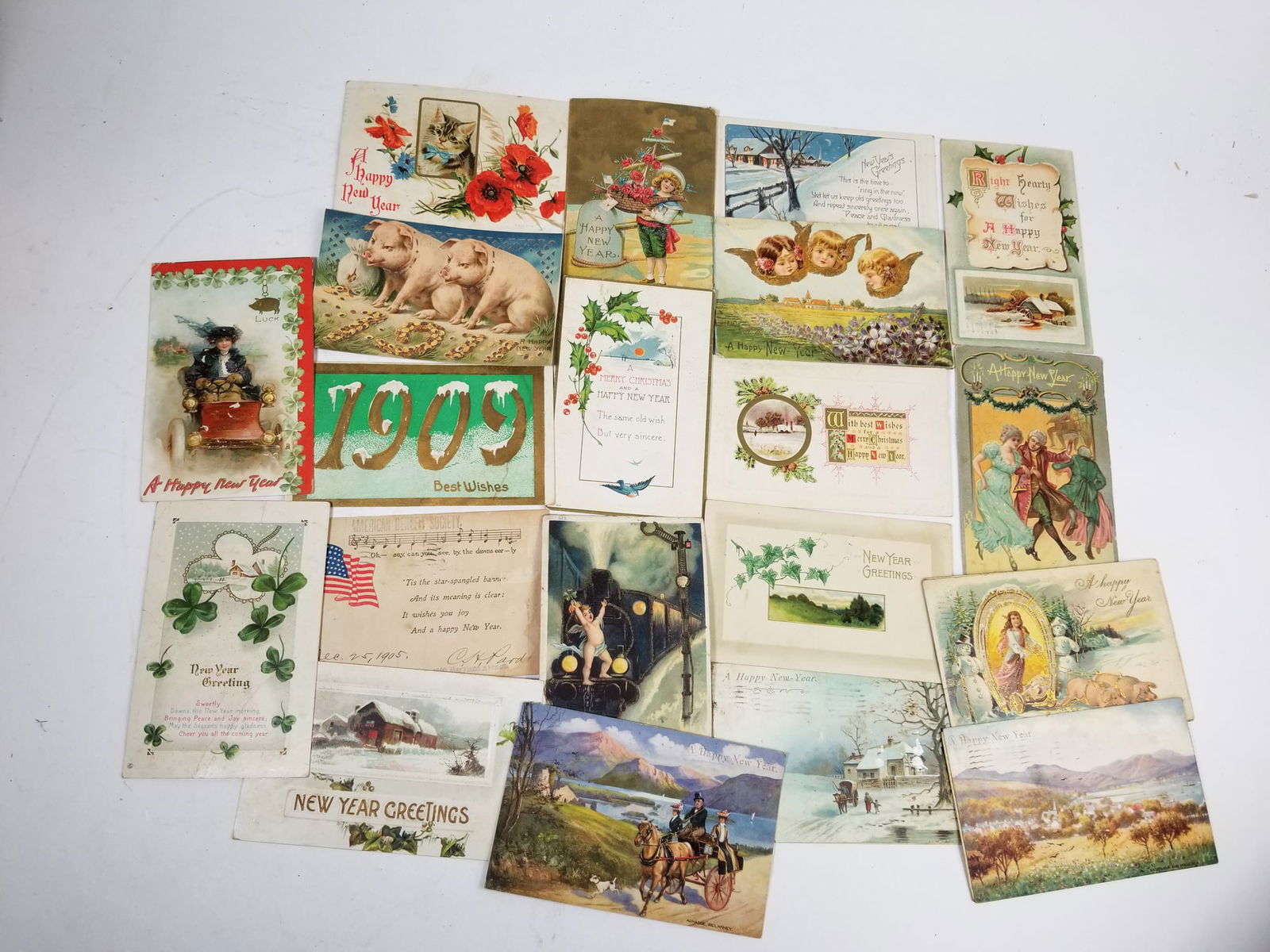 Antique New Years Post Cards Ephemera (1 of 7)