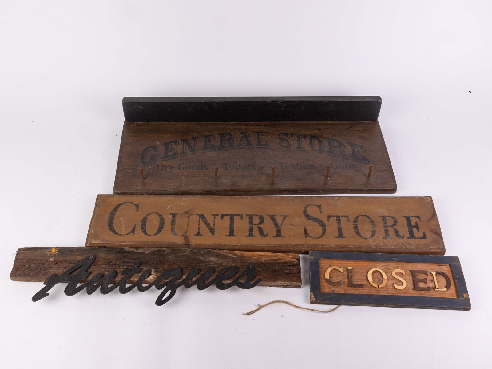 Lot of Vintage and Antique Style Wooden Signs (1 of 8)