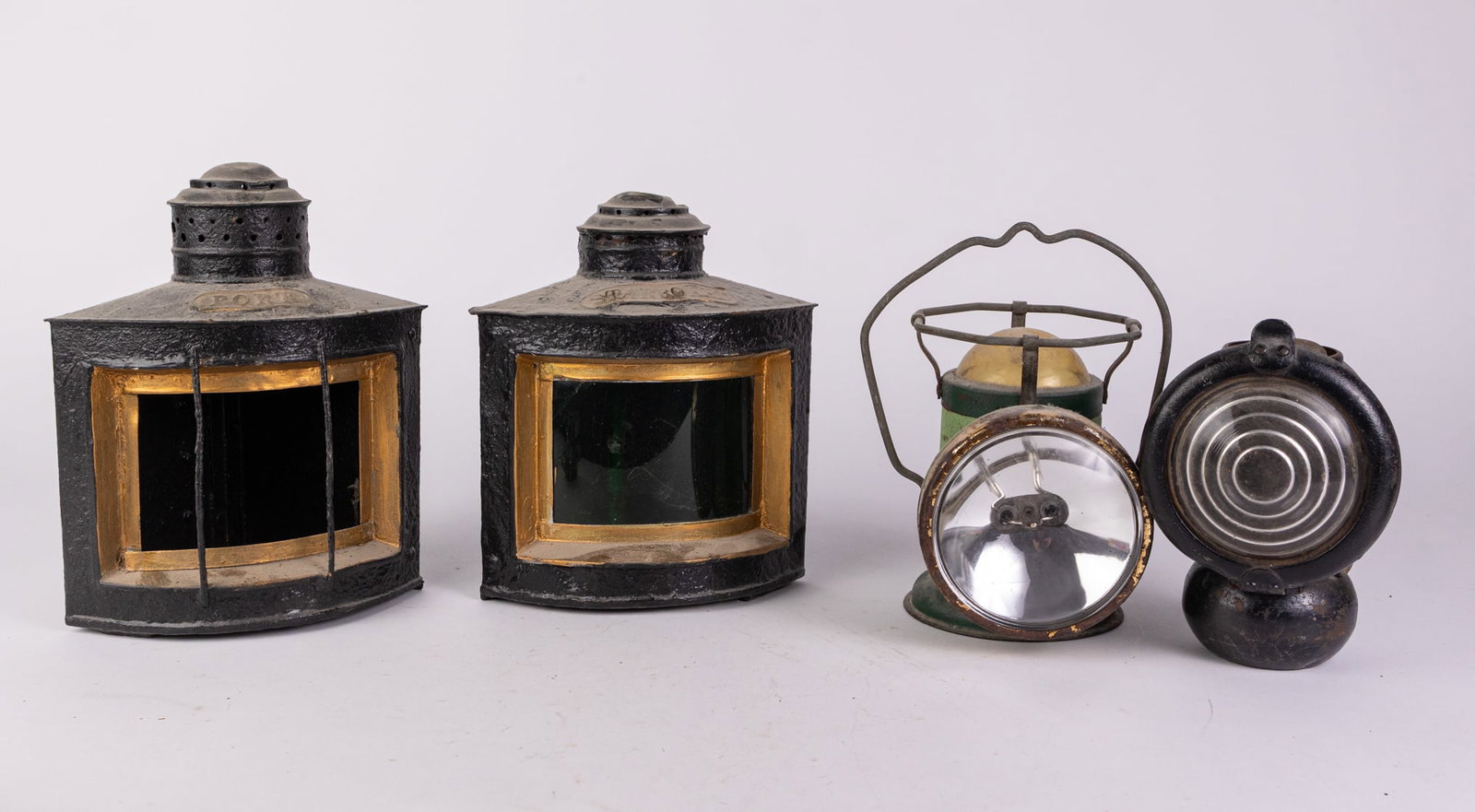 Lot of Vintage Lanterns: Lot of Vintage Lanterns Size 7" x 12" x 12" Literature Brooks Auction – Online Auction Terms & Conditions ————————————R