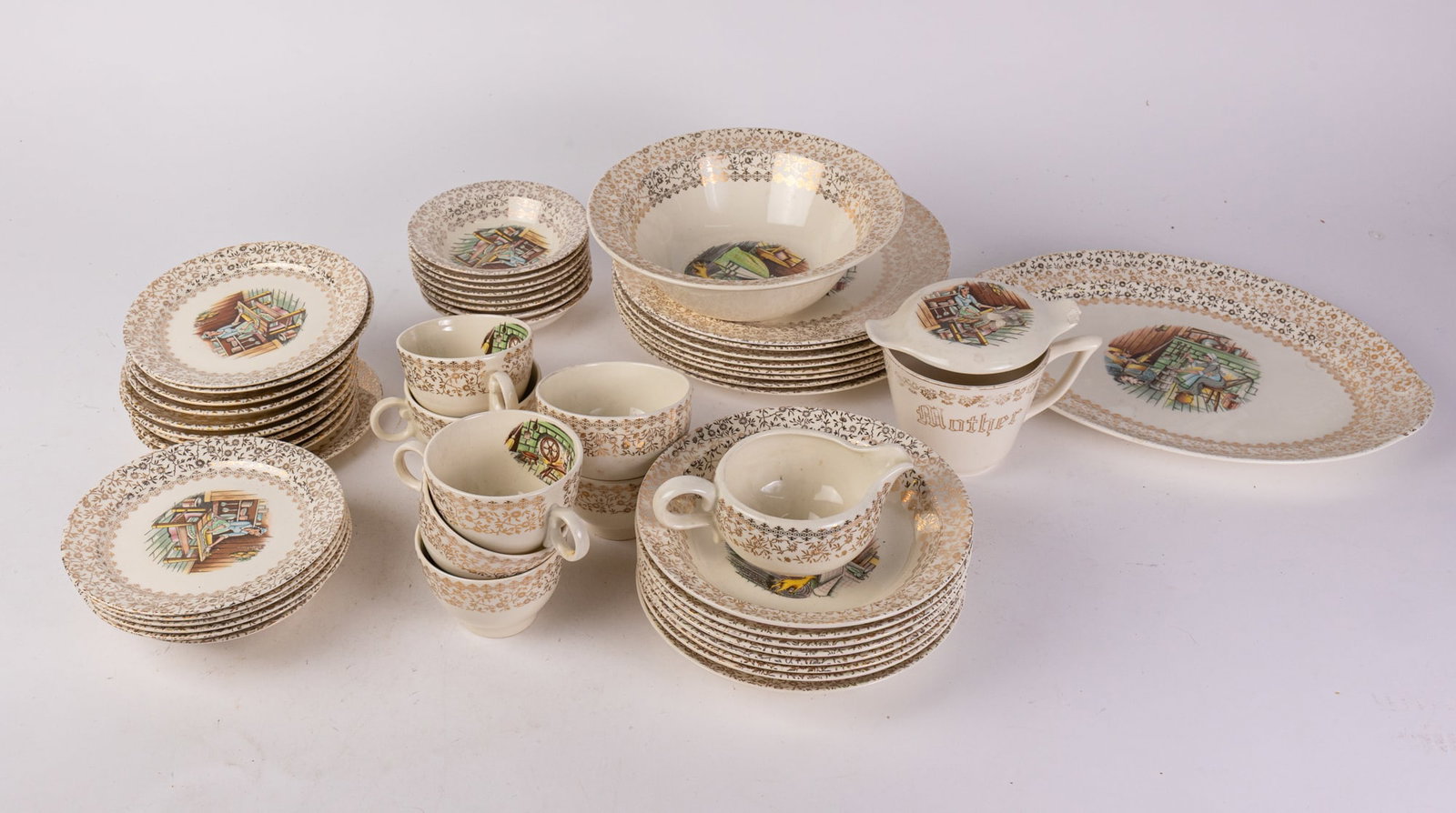 Taylor Smith Taylor "Homestead" Porcelain Dishware: Taylor Smith Taylor "Homestead" Porcelain Dishware Size 7" x 12" x 12" Literature Brooks Auction – Online Auction Terms & Conditions ————————̵