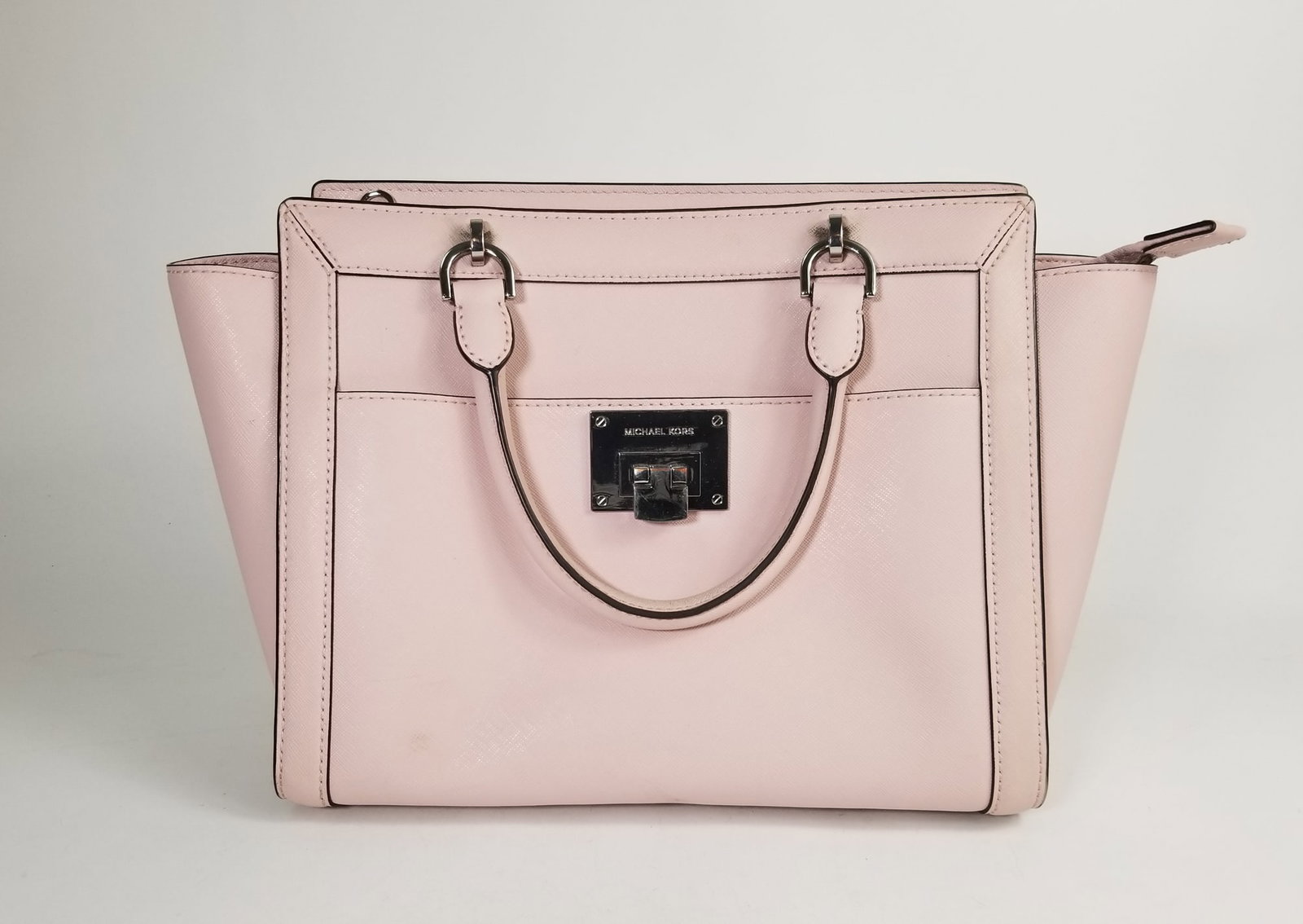 Michael Kors Tina Blossom Satchel in Pink: Michael Kors Tina Blossom Satchel in Pink Size 9" x 11" x 5" Literature Brooks Auction – Online Auction Terms & Conditions ——————————&
