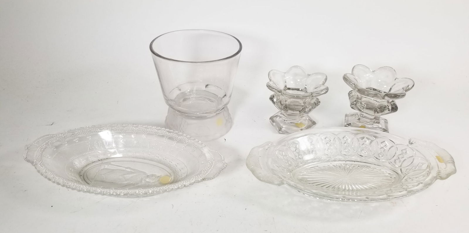Antique Glass Assortment ft "Loves Request is Pickles" EAPG Relish Dish (1 of 6)