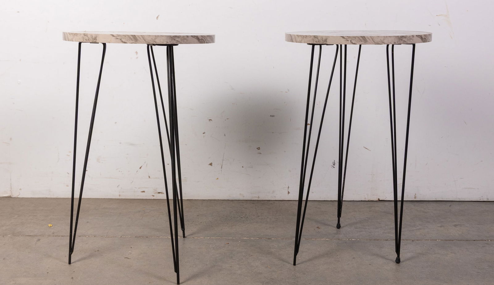 Pair of Contemporary Faux Marble Side Tables (1 of 4)