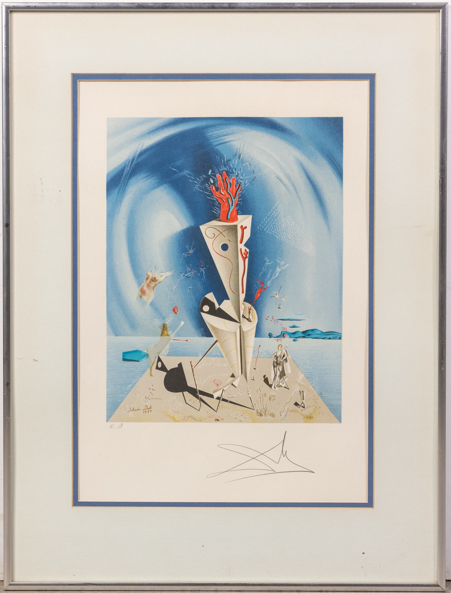 Salvador Dali (1904-1989) "Apparatus in Hand", Artist's Proof Lithograph: Salvador Dali (1904-1989) "Apparatus in Hand", Artist's Proof Lithograph: pencil signed Size 24" x 18.5" Literature Brooks Auction is not responsible for outbids. Questions? Call the office at (856)