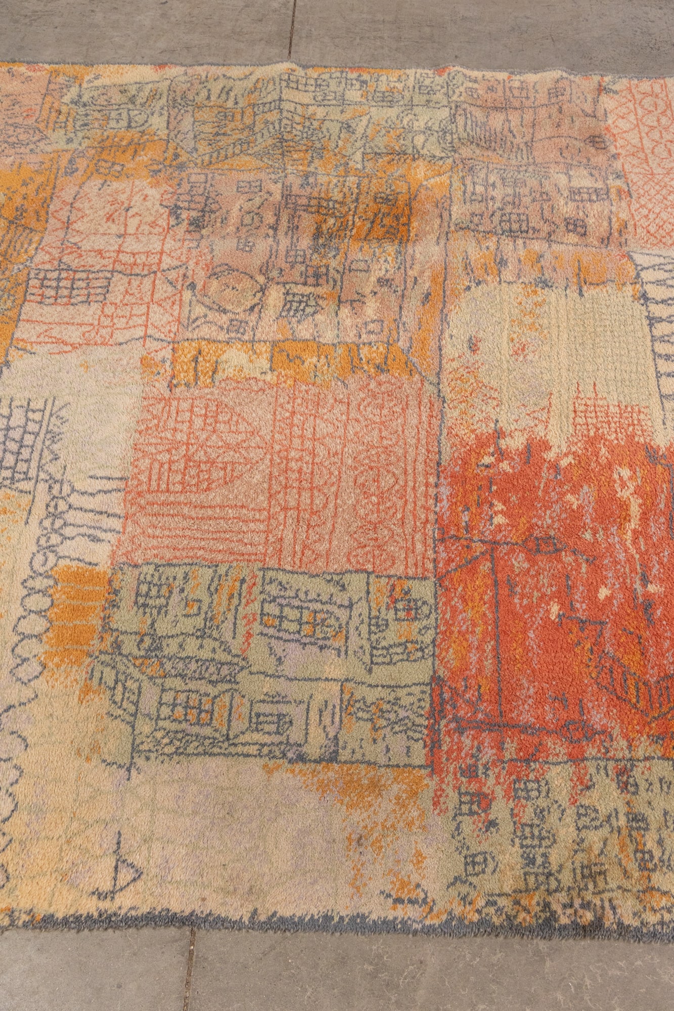 Ege Axminster After Paul Klee "Florentinische Villenviertel" Danish Modern Wool Rug - 3