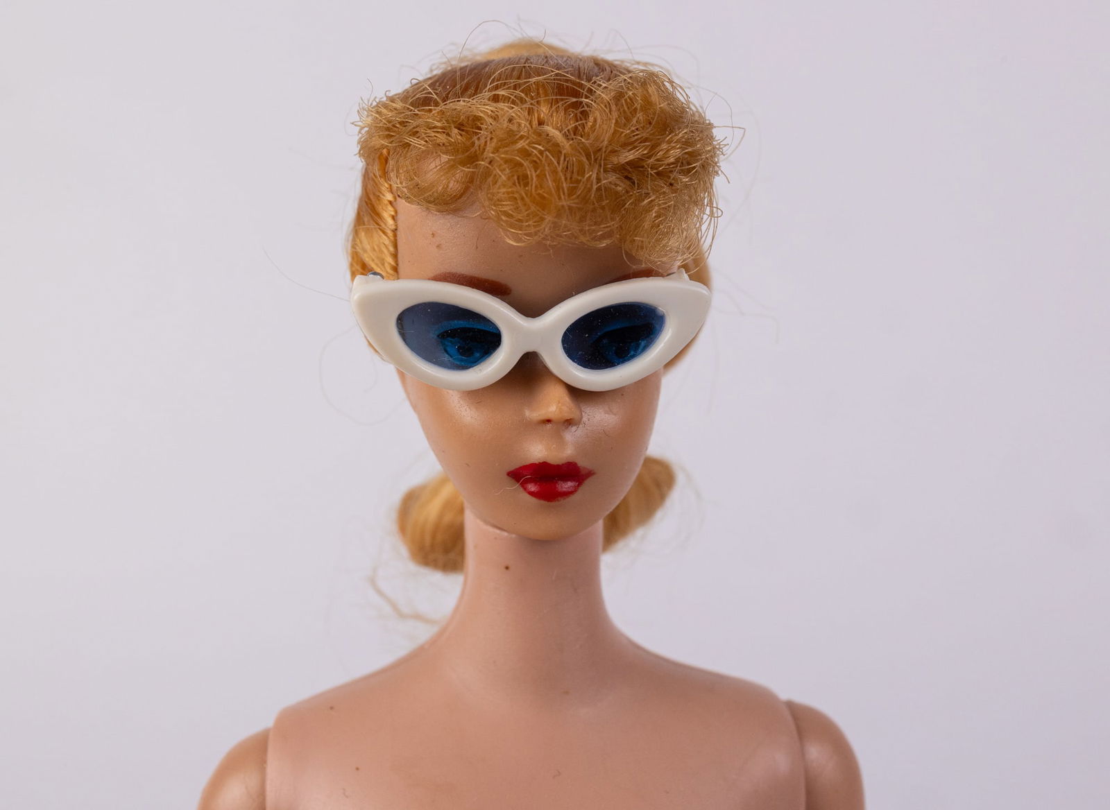 Vintage 1960s Blonde Ponytail Barbie in Zebra Swimsuit - 3