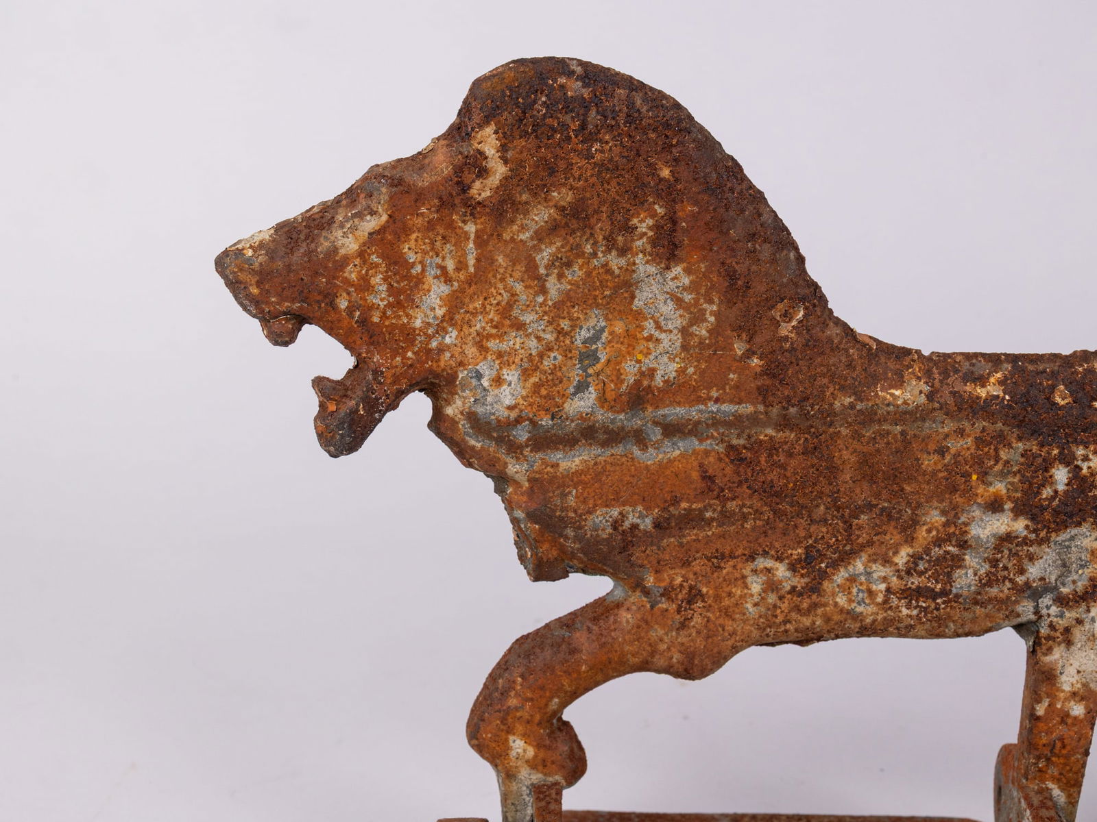 Cast Iron Lion Shooting Gallery Target w/ Base - 3
