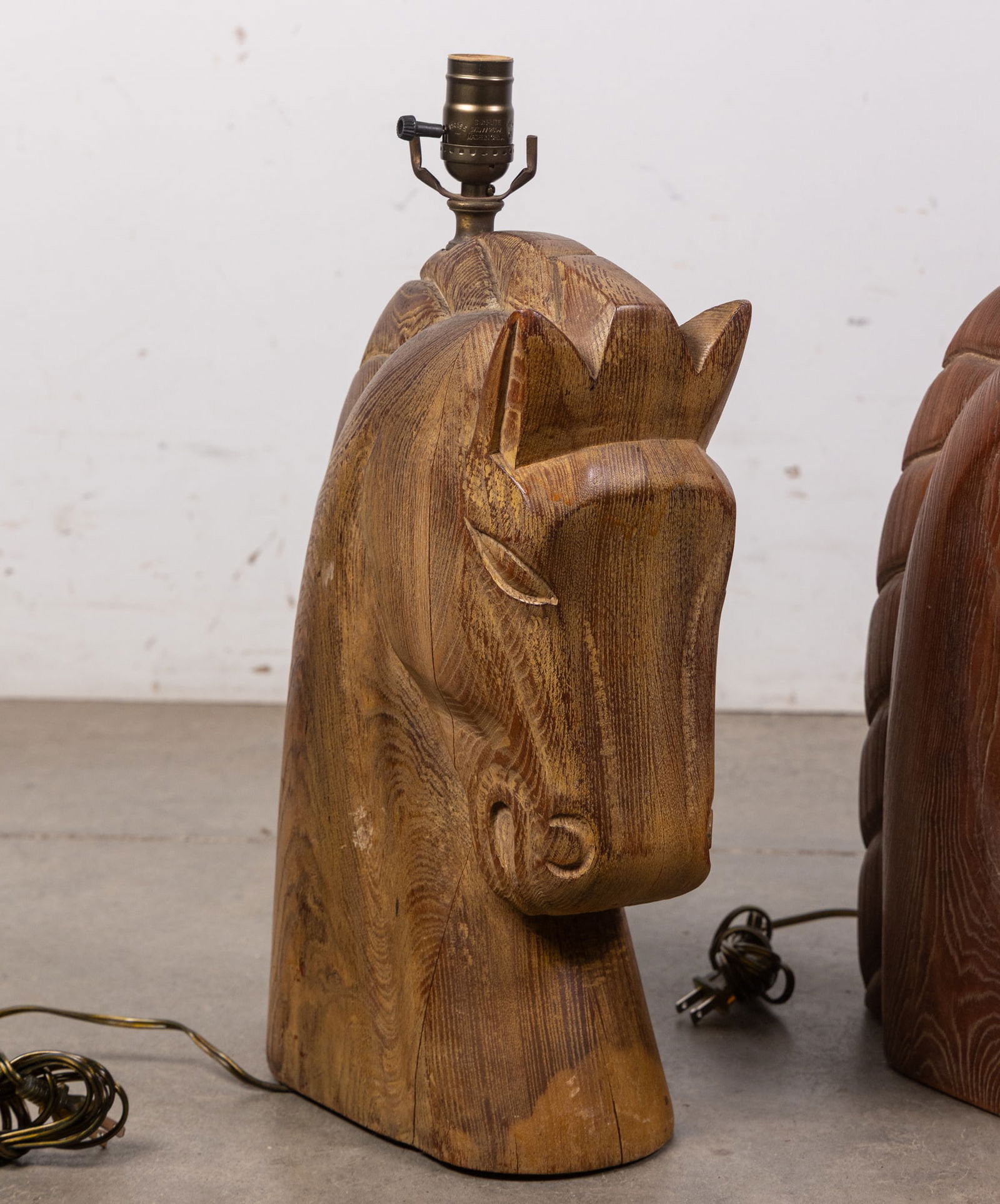 Pair of Billy Haines Attr. Horse Head Lamps - 2